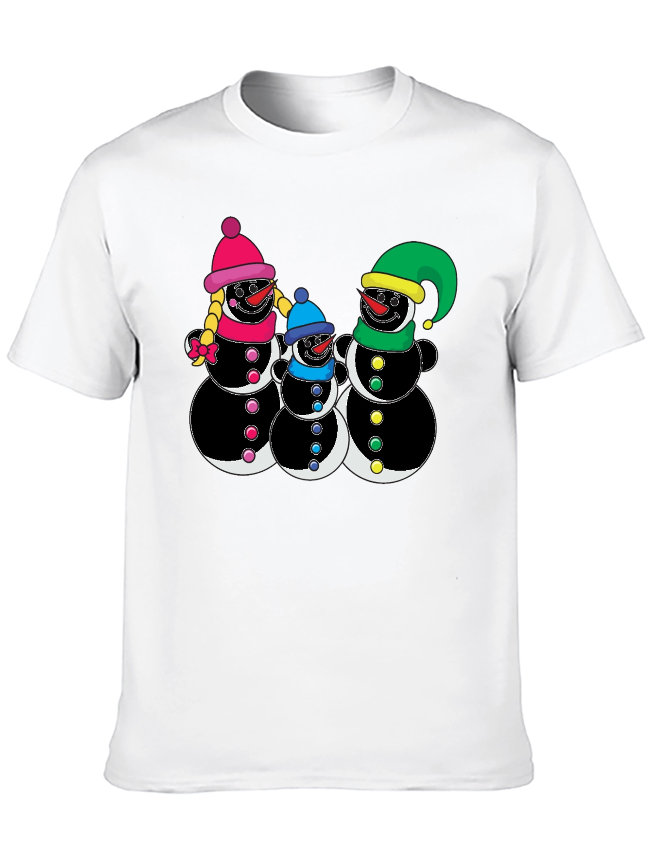 Festive Snowman Family Graphic T-Shirt