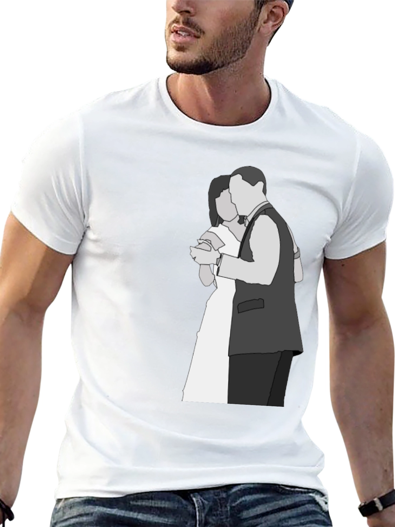 Couple Dancing Graphic Tee - Black Cotton Shirt