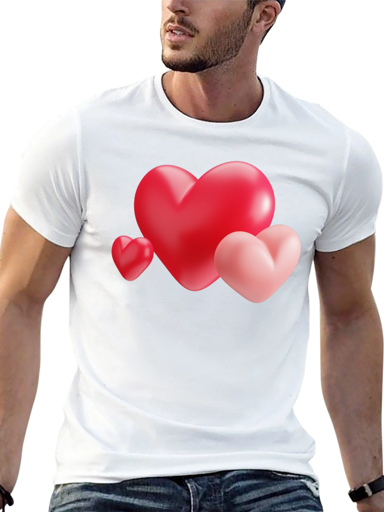 Heart Trio Graphic Tee - Valentines Day Shirt