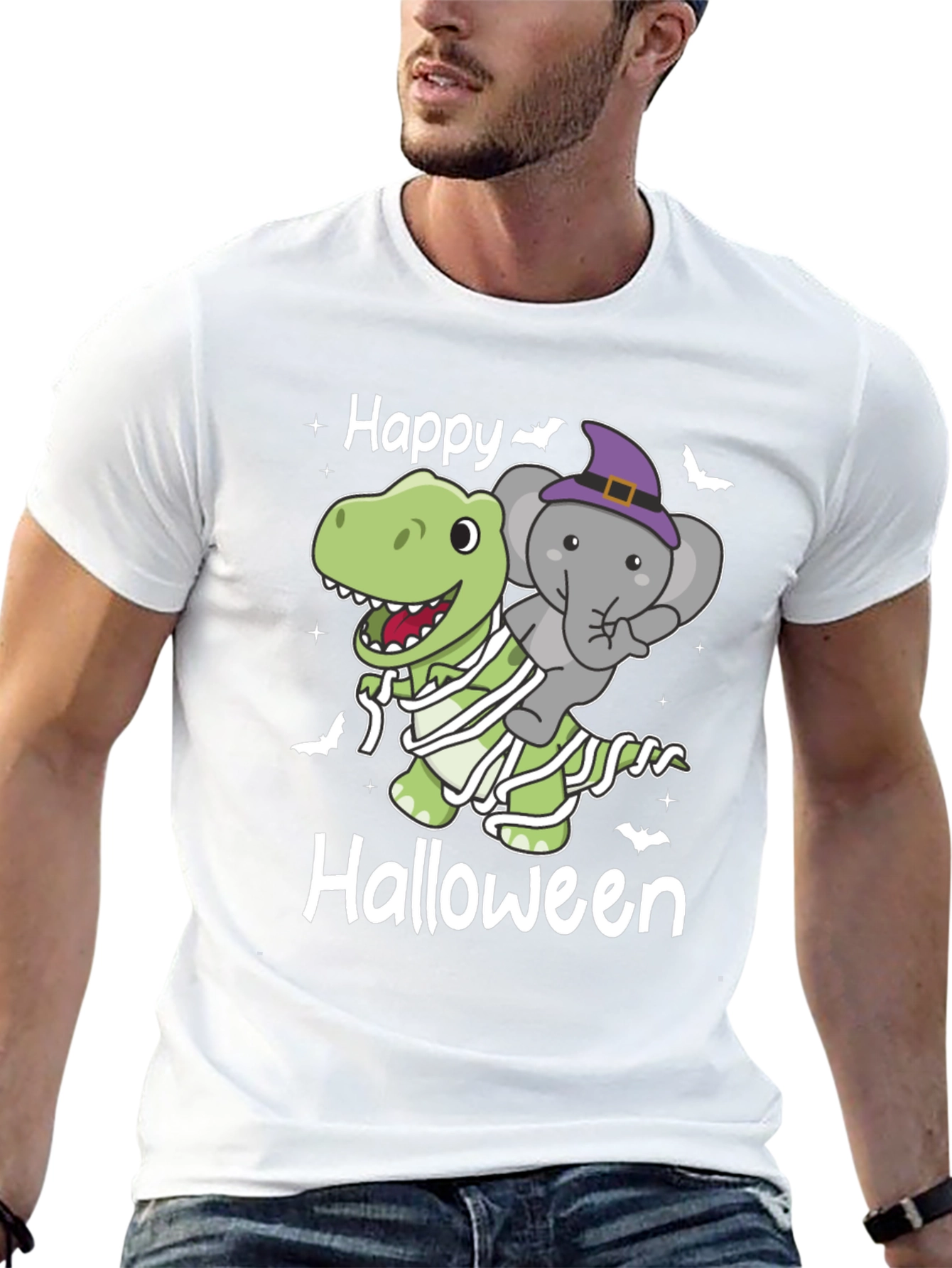 Happy Halloween Dinosaur & Elephant T-Shirt