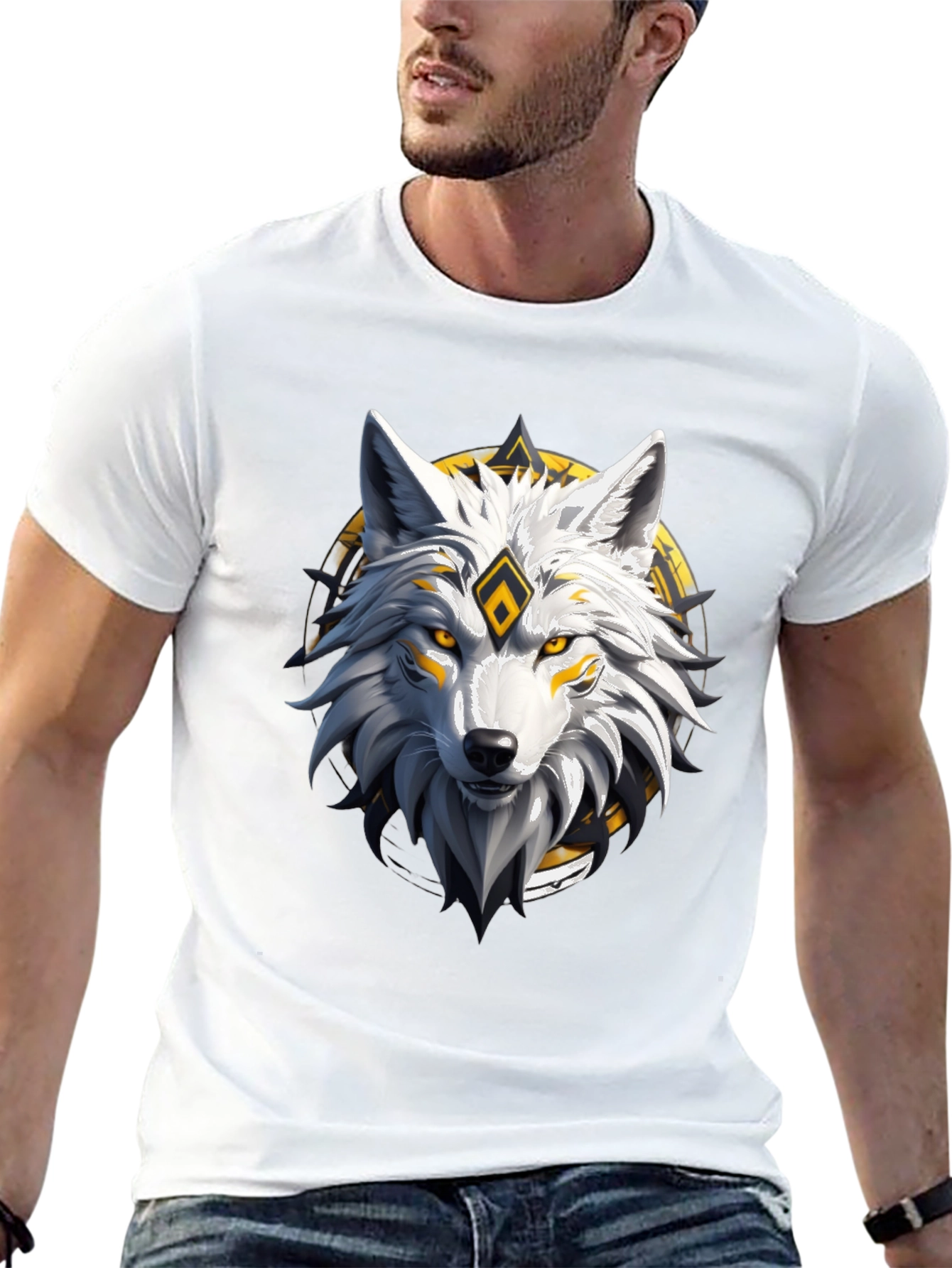 Wolf Graphic Tee - Black Cotton Blend