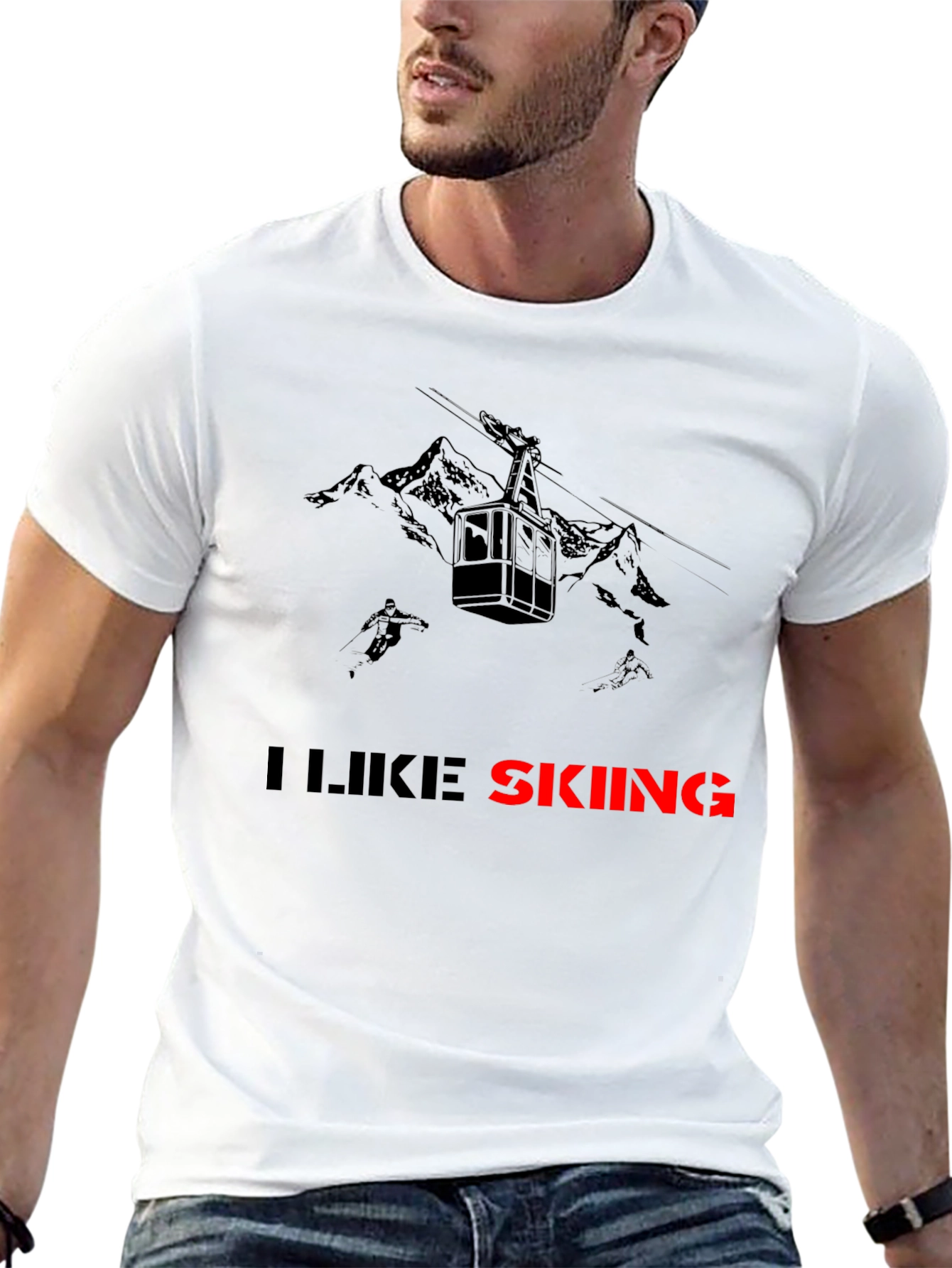 I Like Skiing Graphic Tee - Mountain Adventure