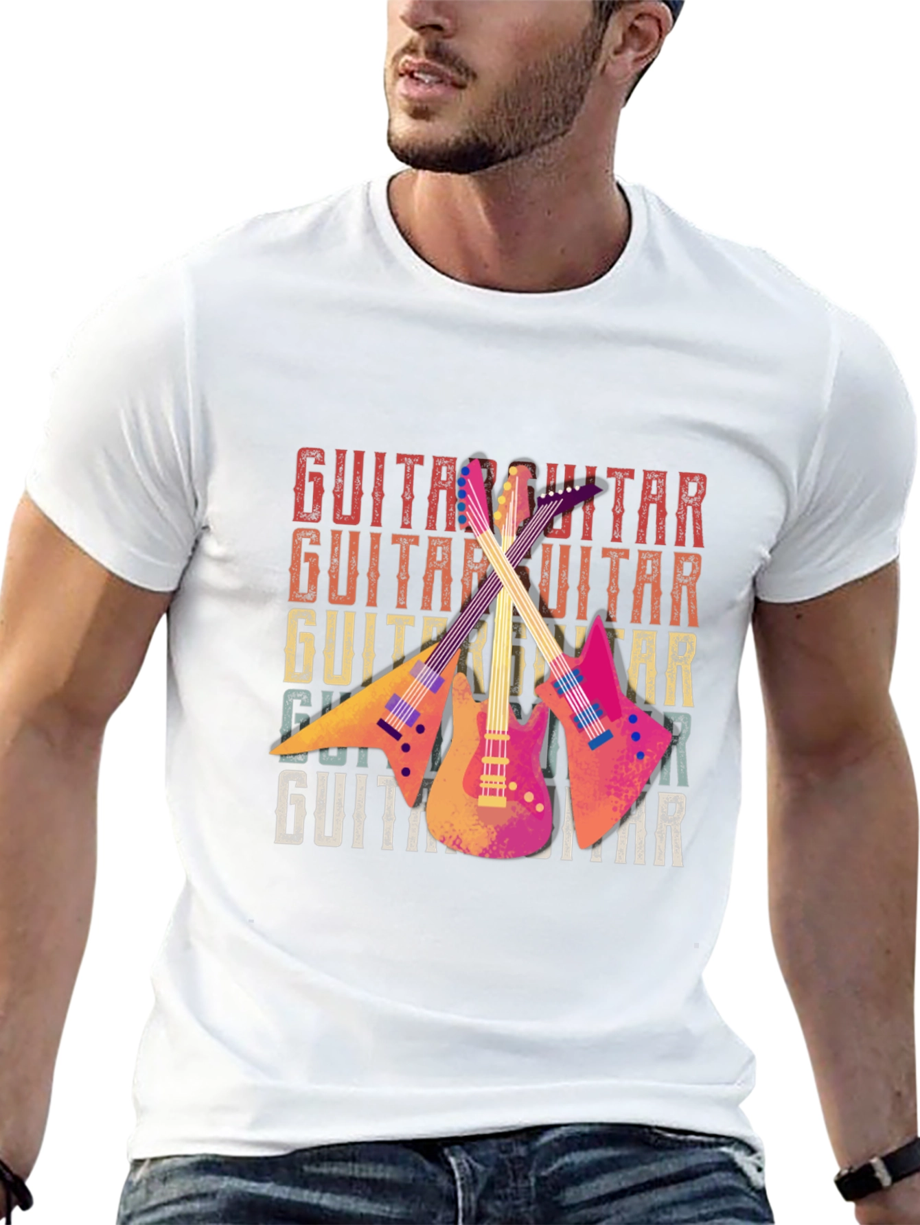 Retro Guitar T-Shirt - Musical Instrument Design