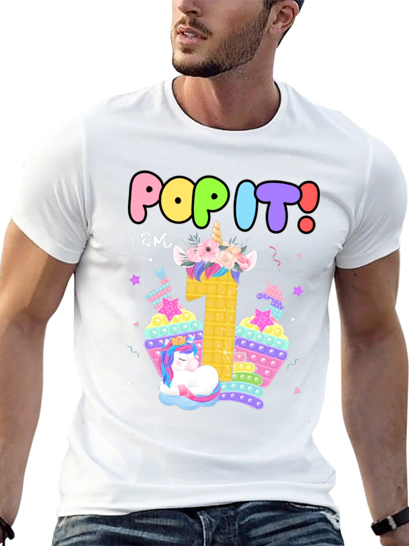 Pop It Unicorn 1st Birthday Shirt