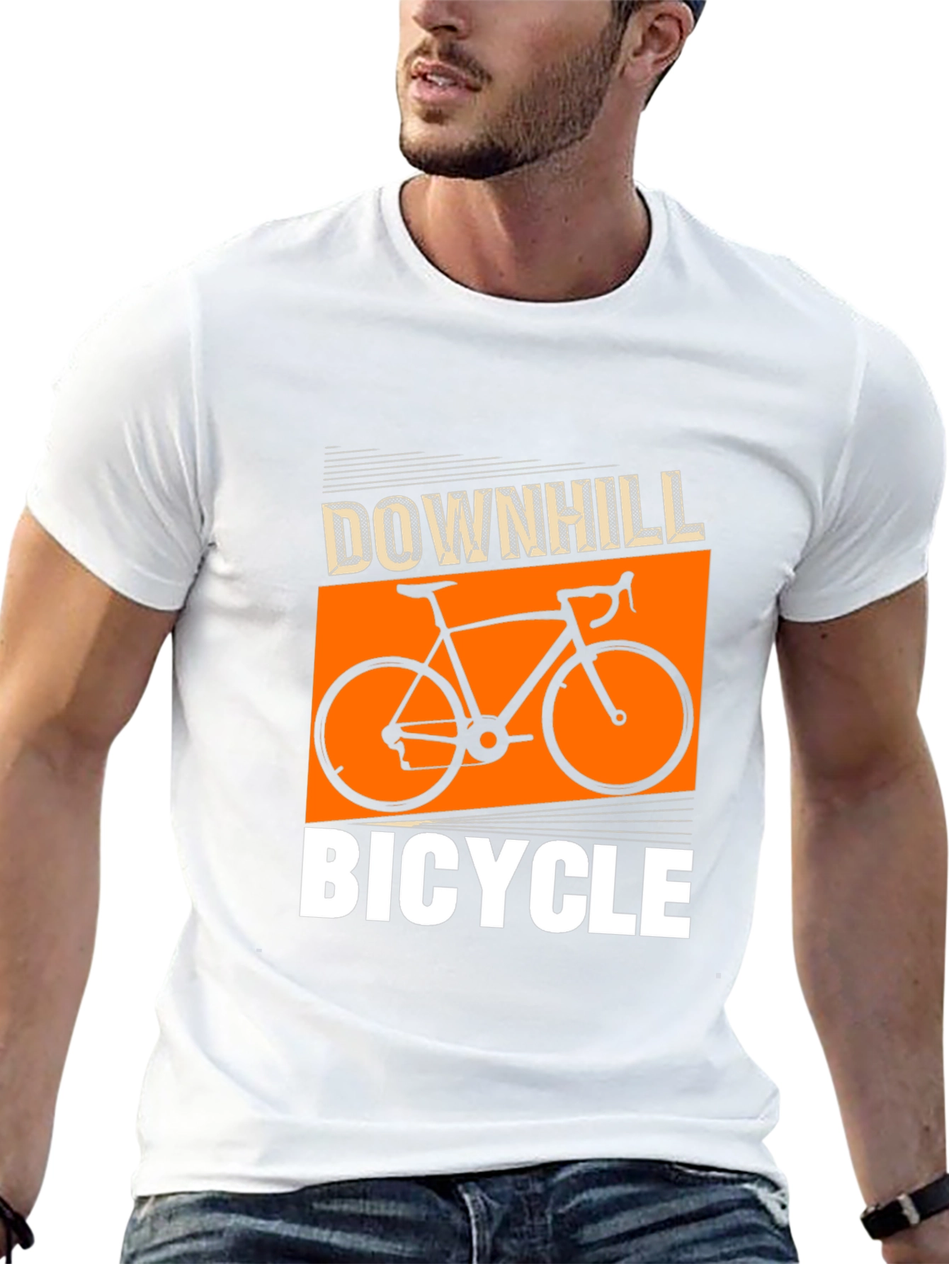 Downhill Bicycle Graphic Tee - Stylish Black T-Shirt