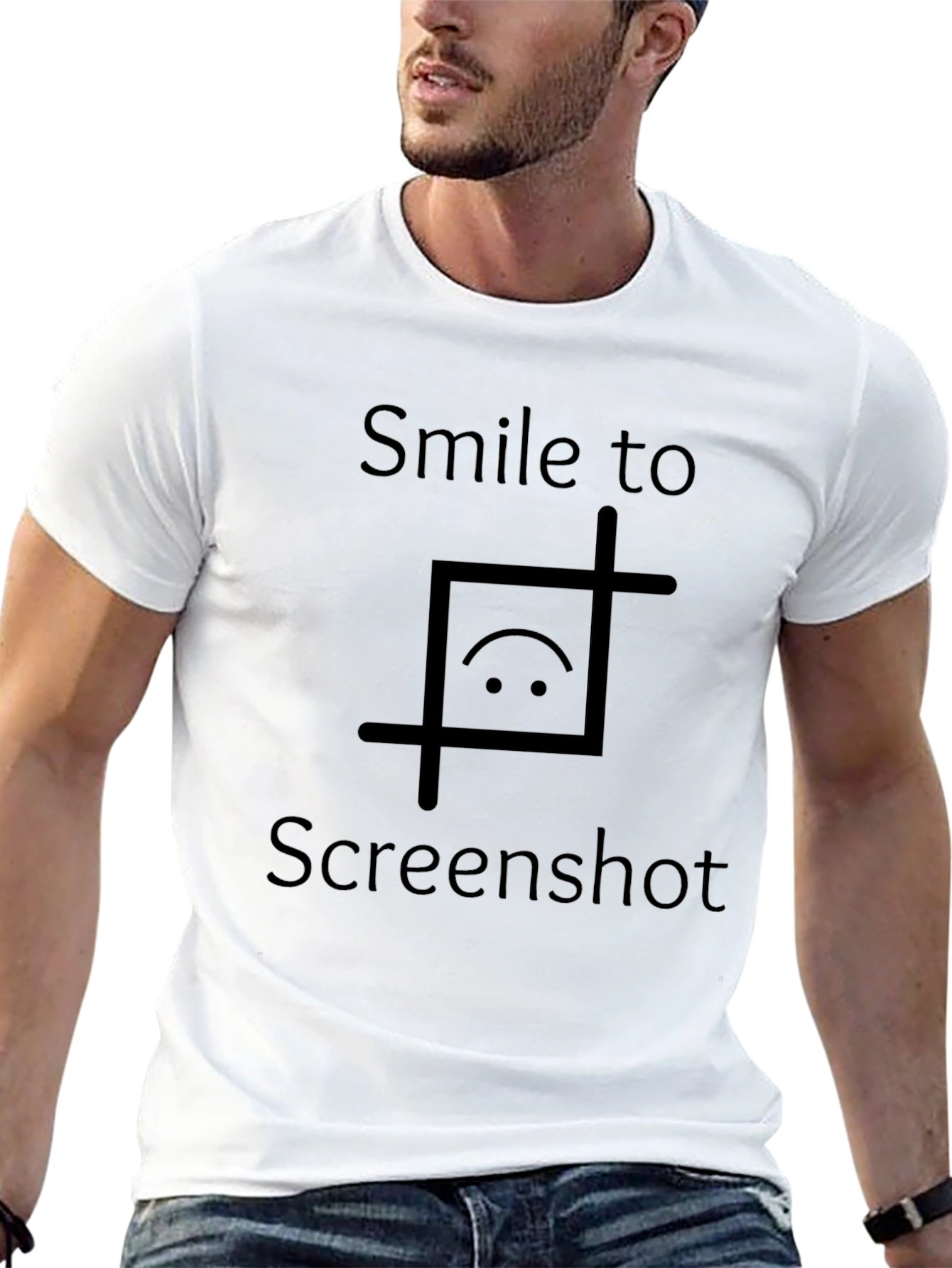 Smile To Screenshot Graphic Tee - Trendy Casual Shirt