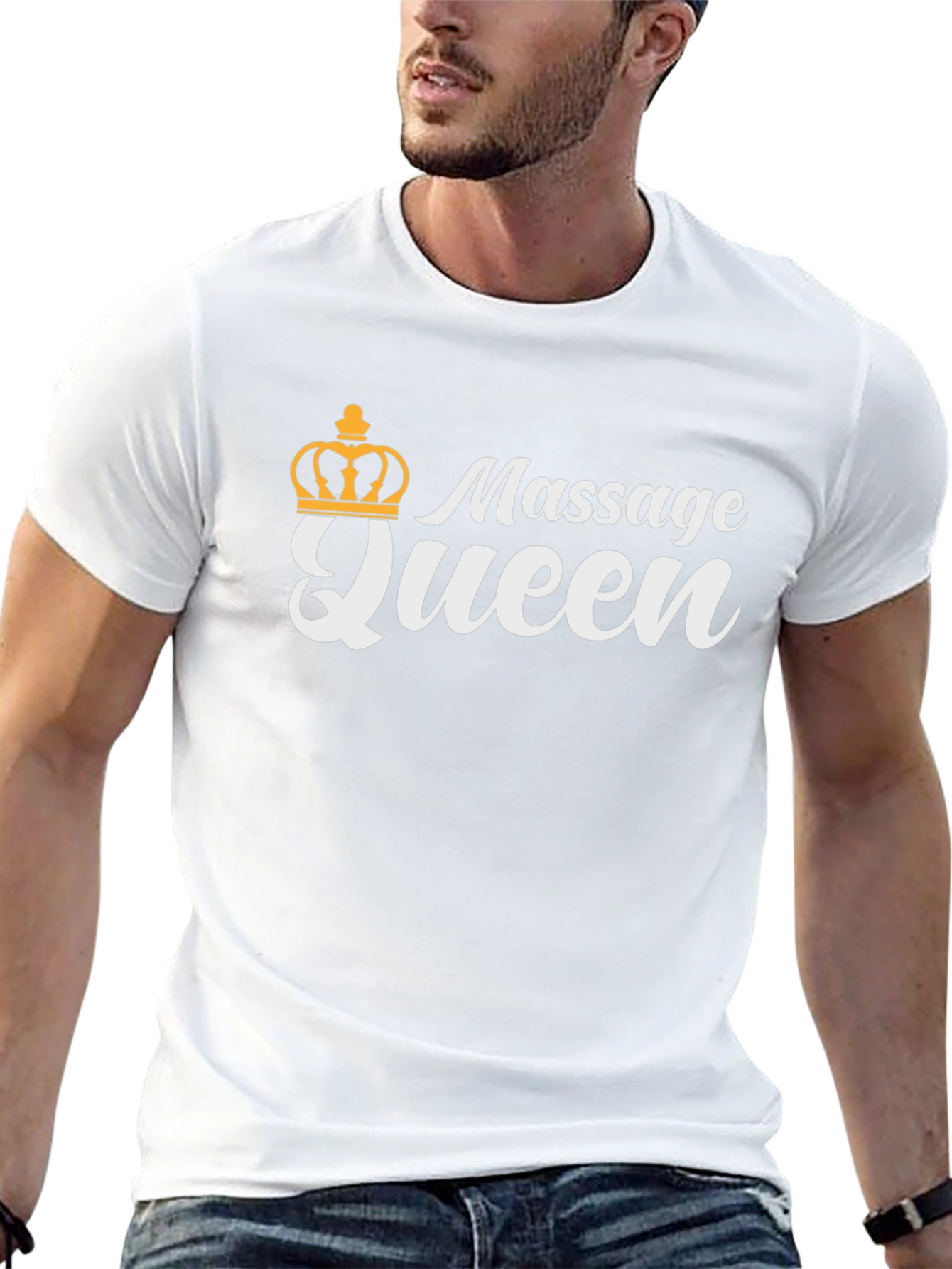 Massage Queen Black T-Shirt with Crown