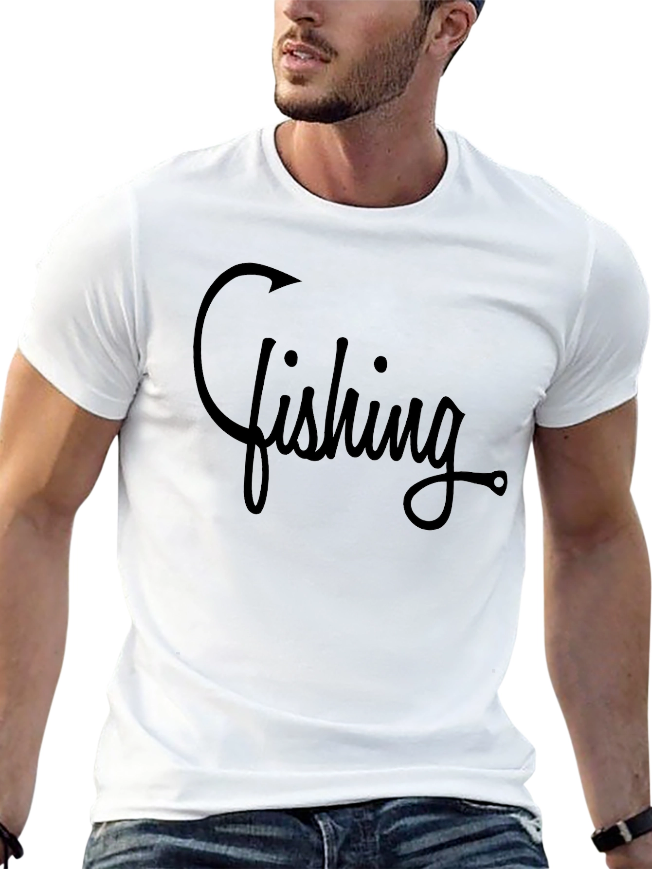 Fishing Hook Graphic T-Shirt - Casual Comfort