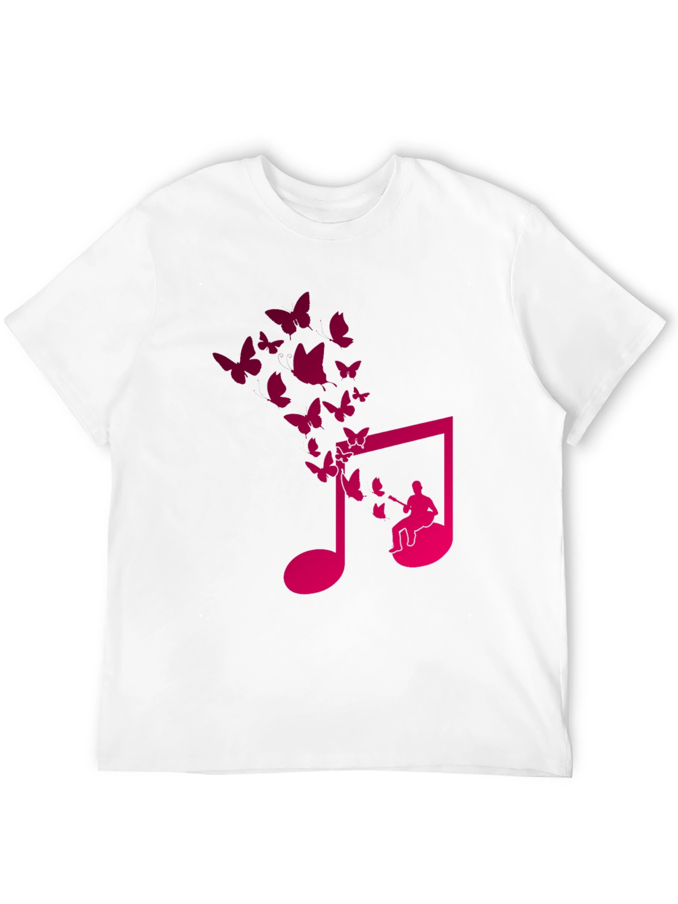 Musical Butterfly Graphic Tee - Black Cotton T-Shirt