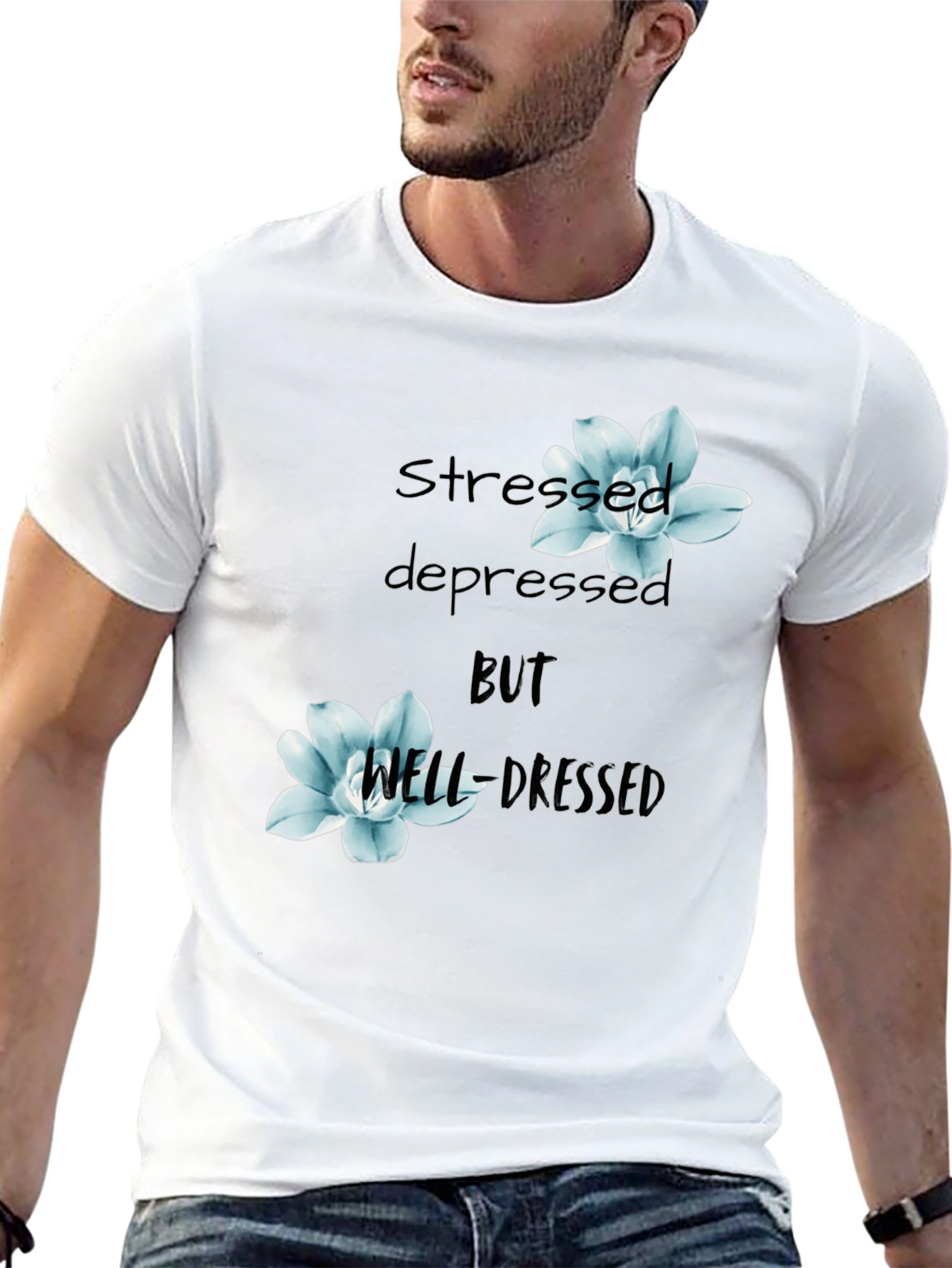 Stressed Depressed Well Dressed Graphic Tee