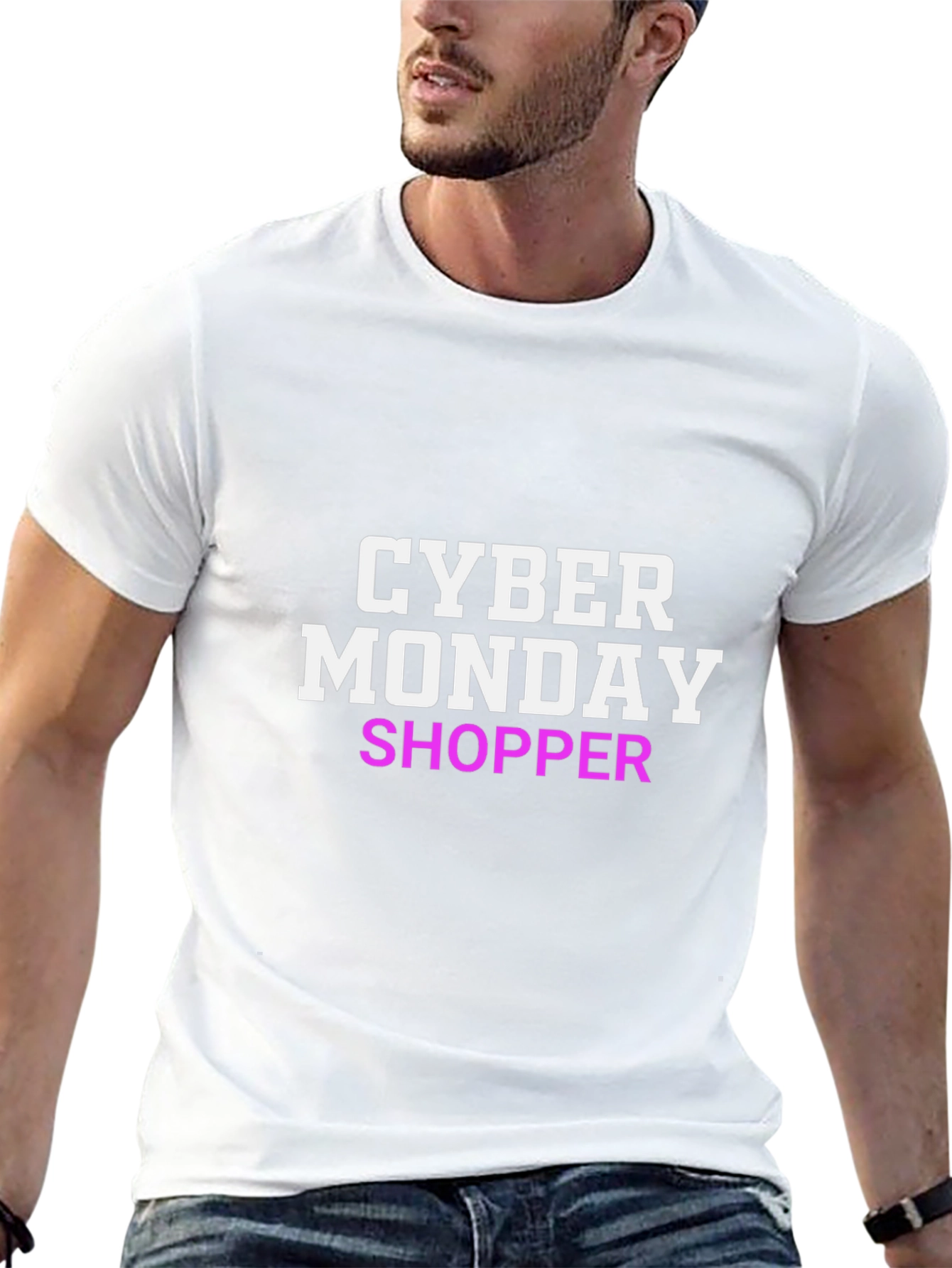 Cyber Monday Shopper T-Shirt Black Cotton Tee