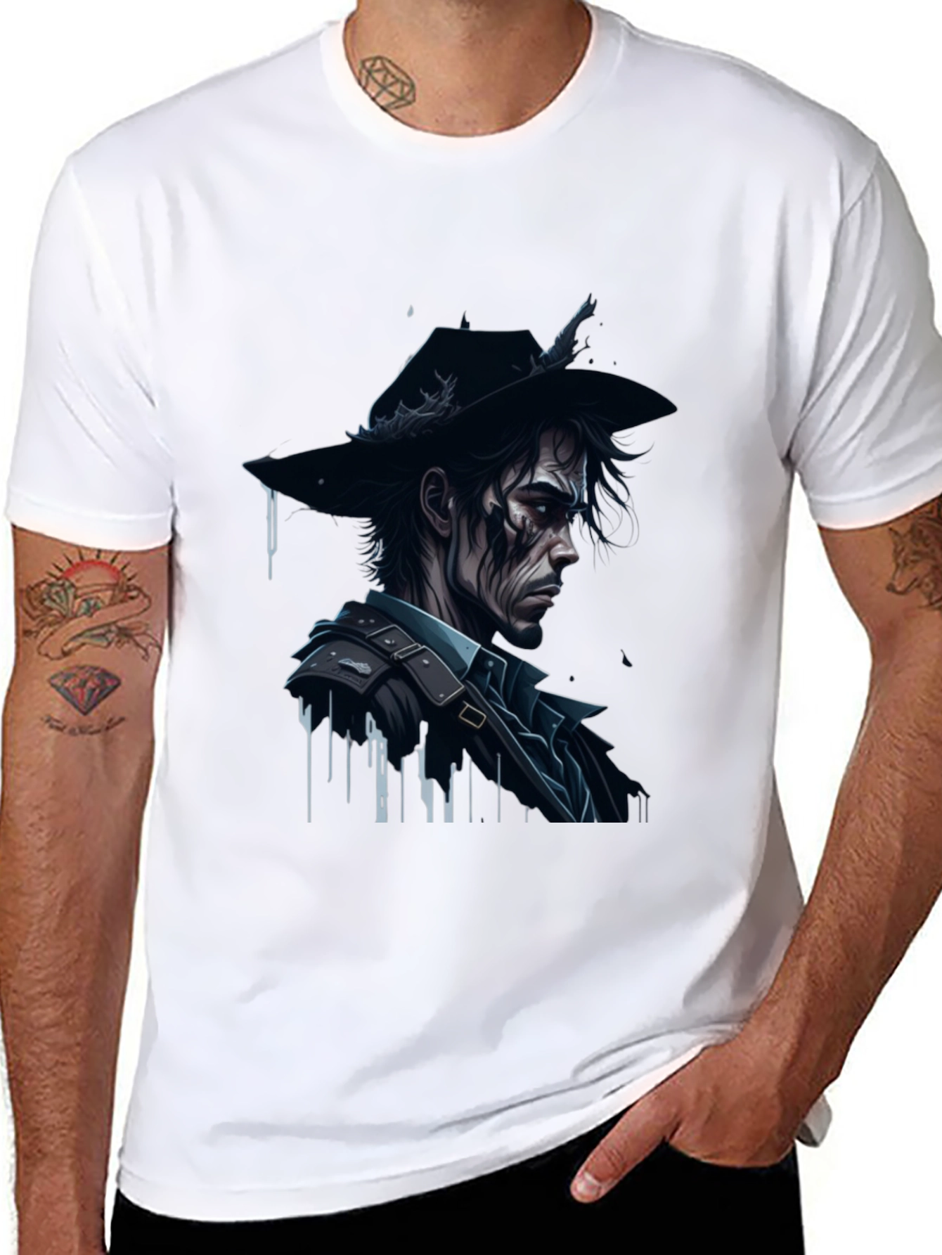 Grim Cowboy Graphic Tee - Dark Fashion
