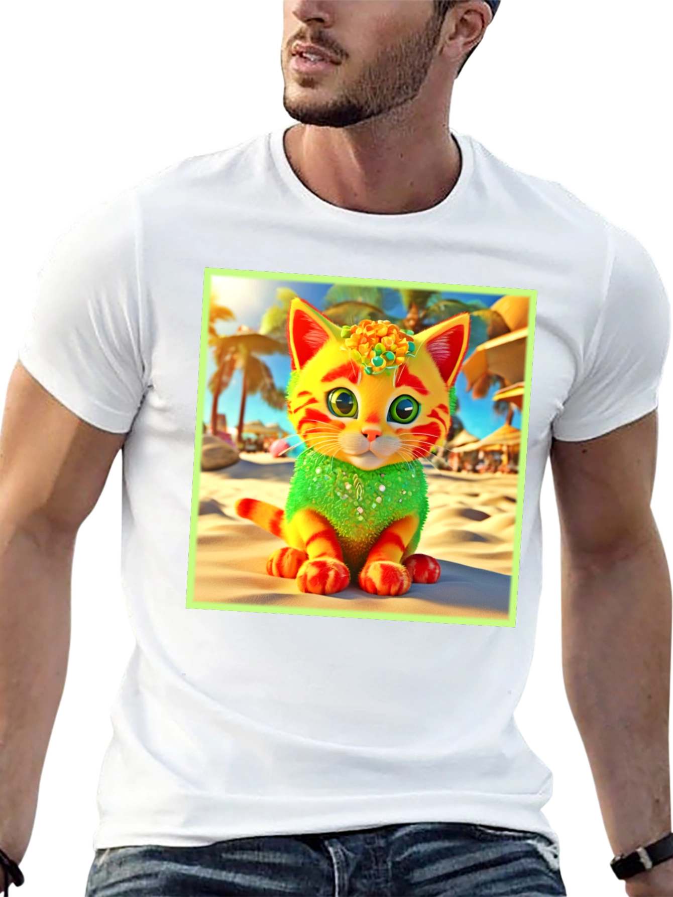 Beach Kitty Graphic T-Shirt