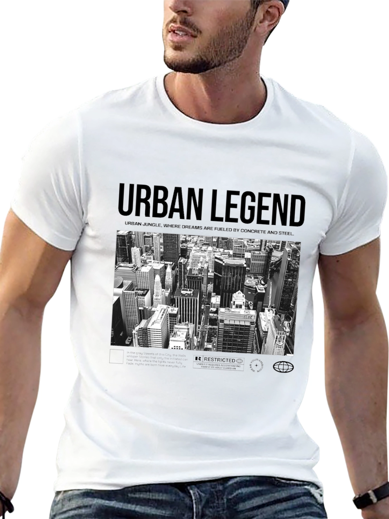 Urban Legend Cityscape Graphic Tee - Black