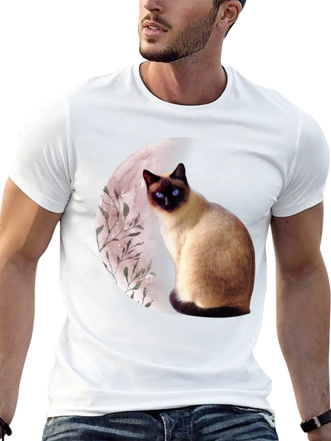 Cat Moon Graphic T-Shirt - Unique Design