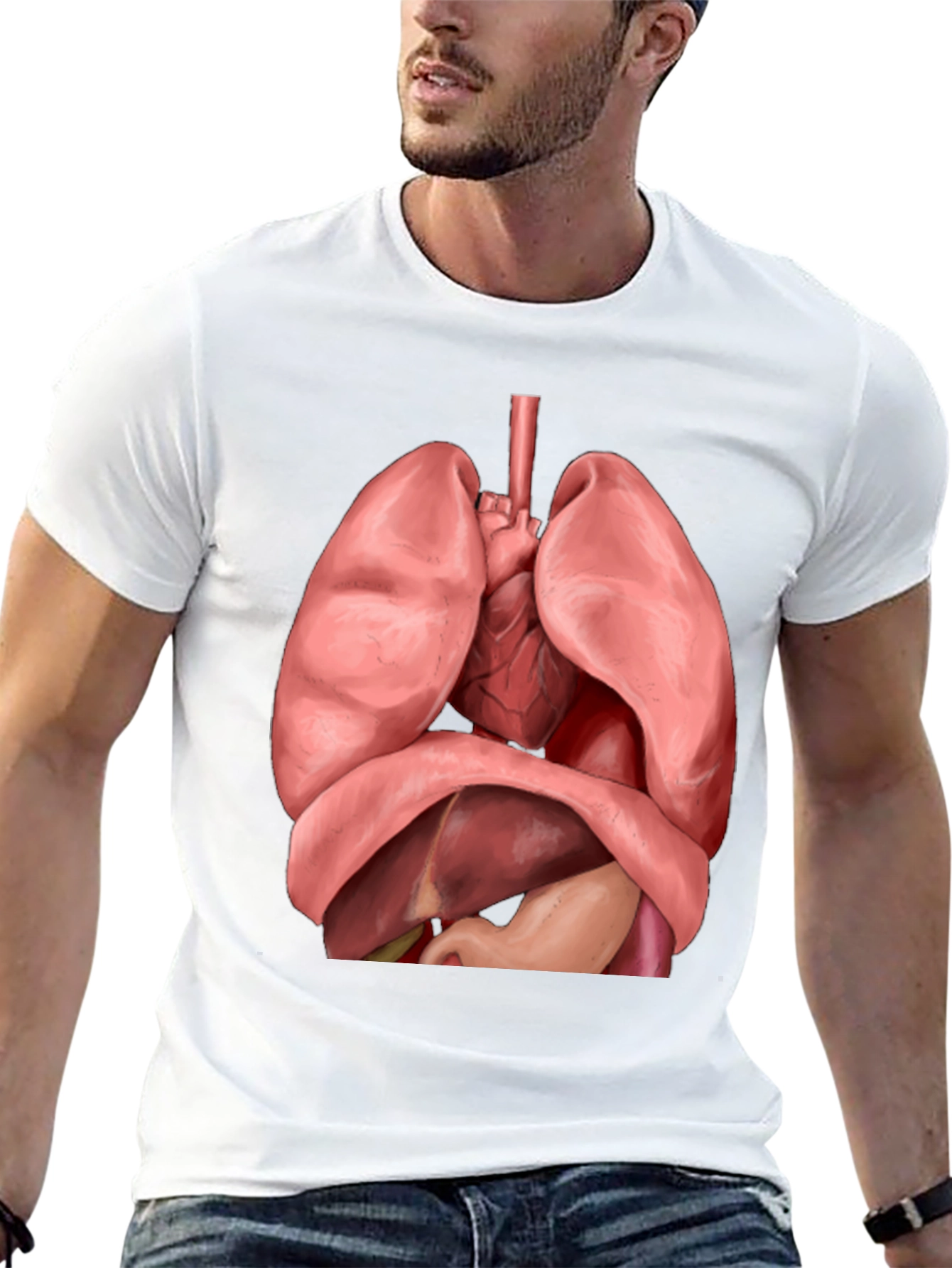 Anatomical Human Organs Graphic Black T-Shirt