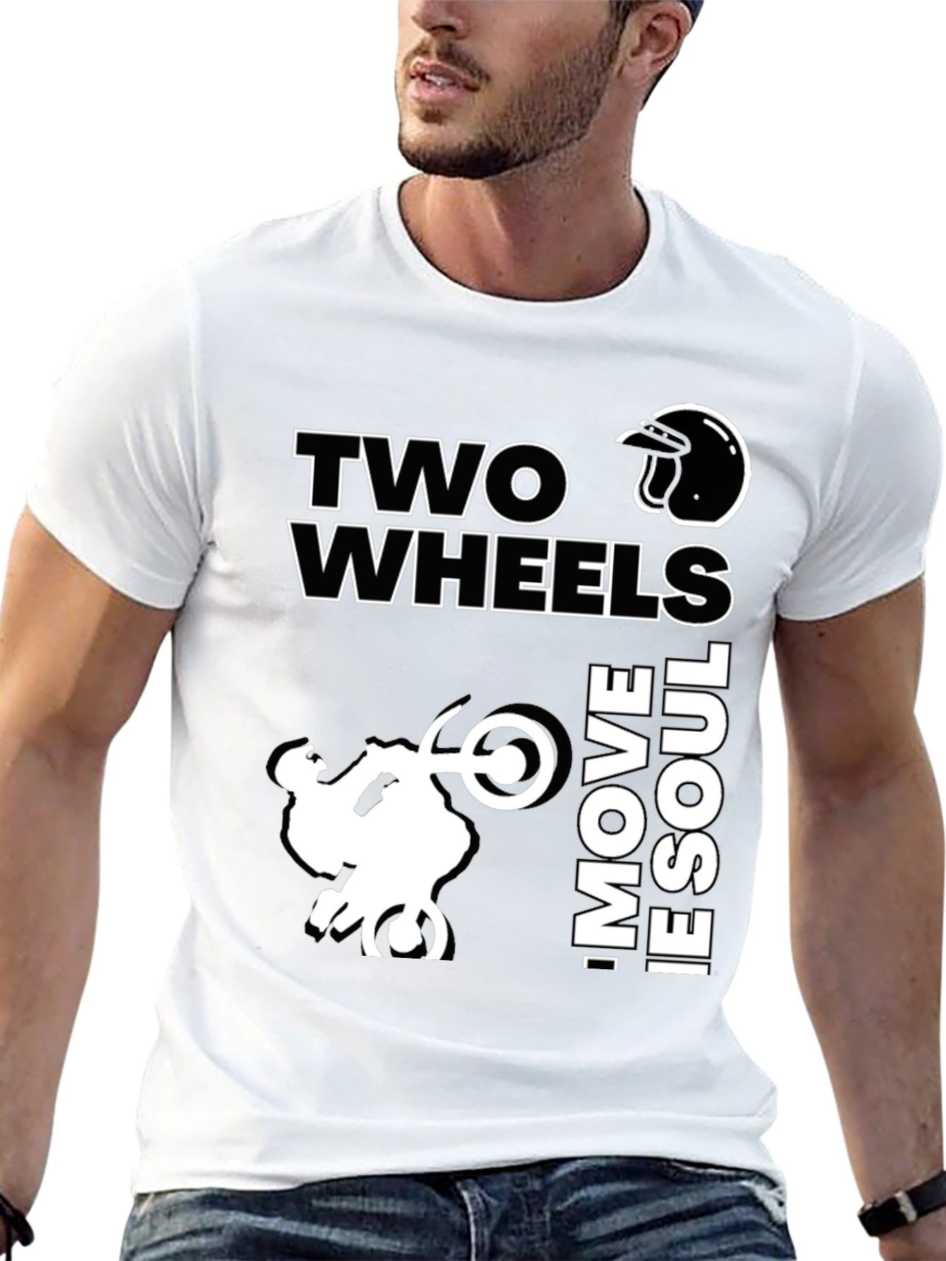 Two Wheels Move the Soul Black Graphic T-Shirt