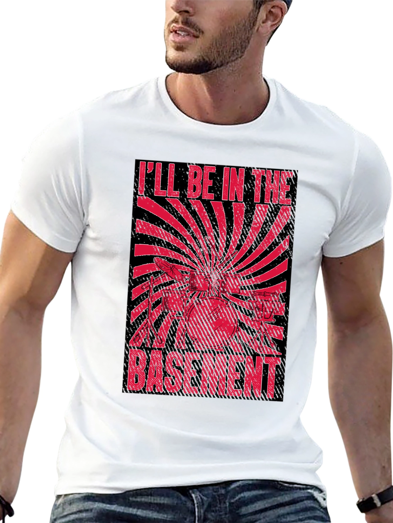 Ill Be In The Basement Drum Set T-Shirt