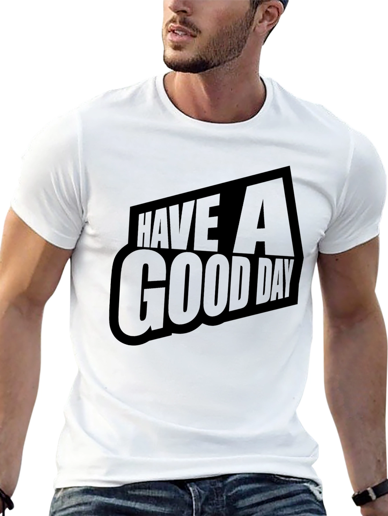 Have A Good Day Black Graphic Tee