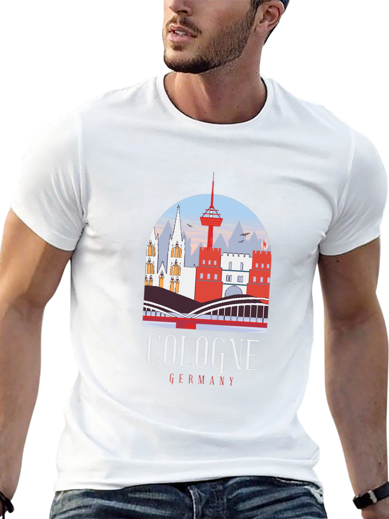 Cologne Germany Graphic Tee - Black Cotton T-Shirt