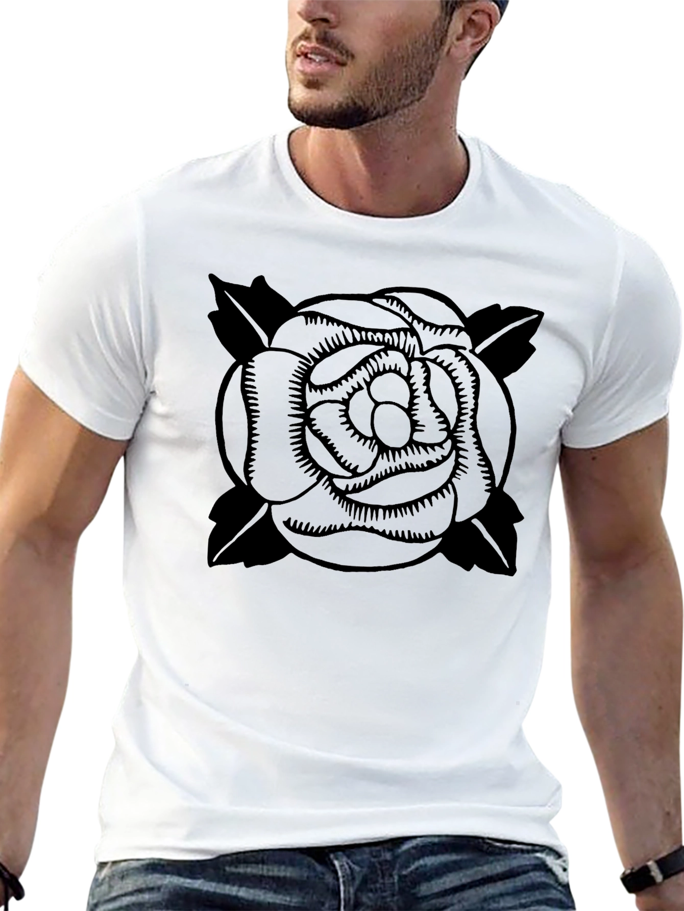 Black Rose Graphic Tee - Classic Style