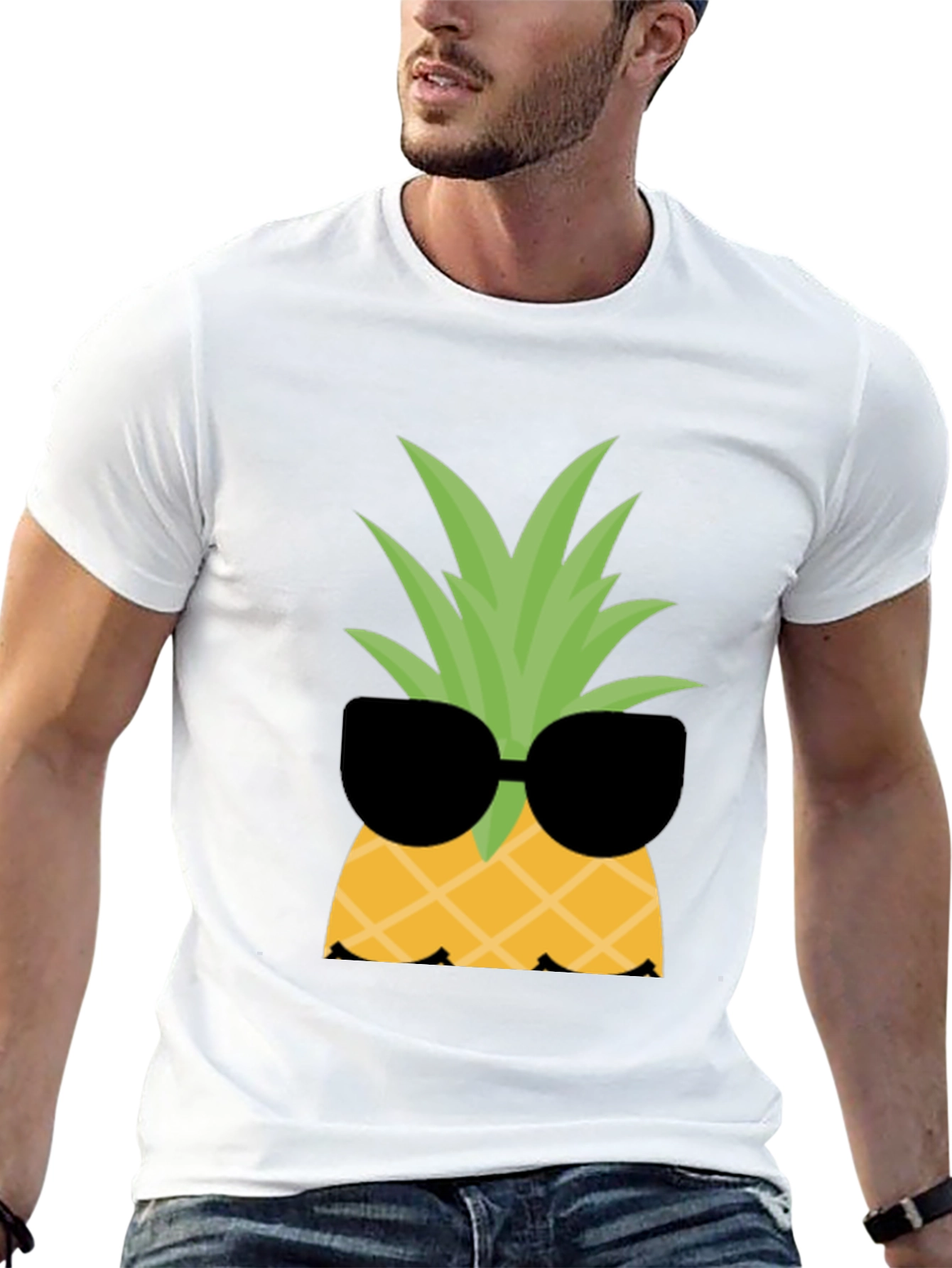 Cool Pineapple Graphic Tee - Black Cotton Shirt