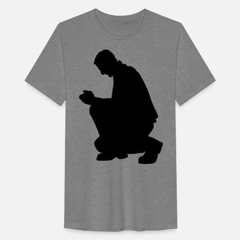 Kneeling Praying Man Silhouette
