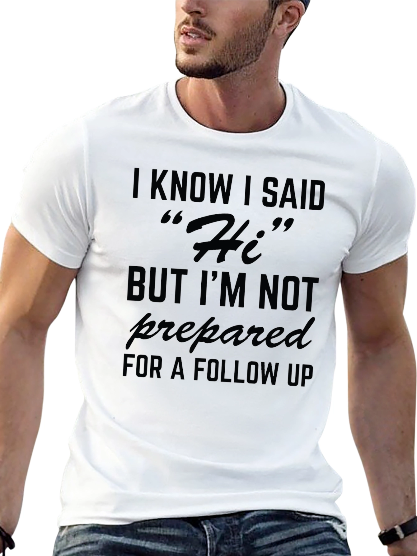 Funny Hi T-Shirt: Introvert Humor Tee