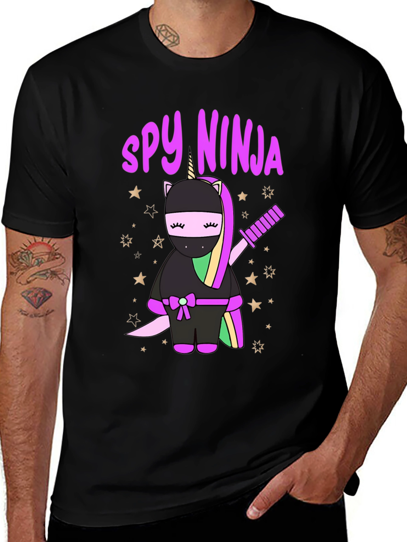 Spy Ninja Unicorn Graphic T-Shirt