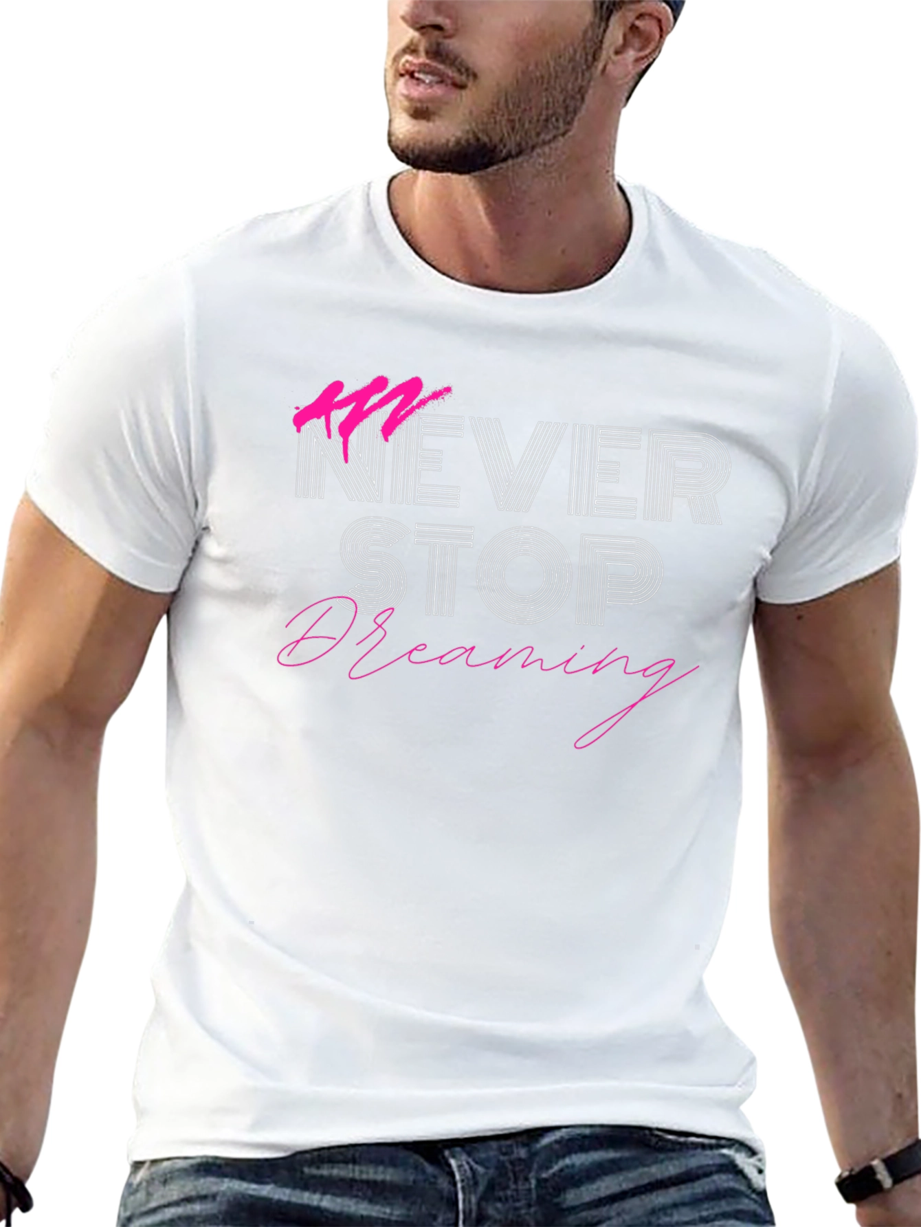 Never Stop Dreaming Graphic Tee - Black