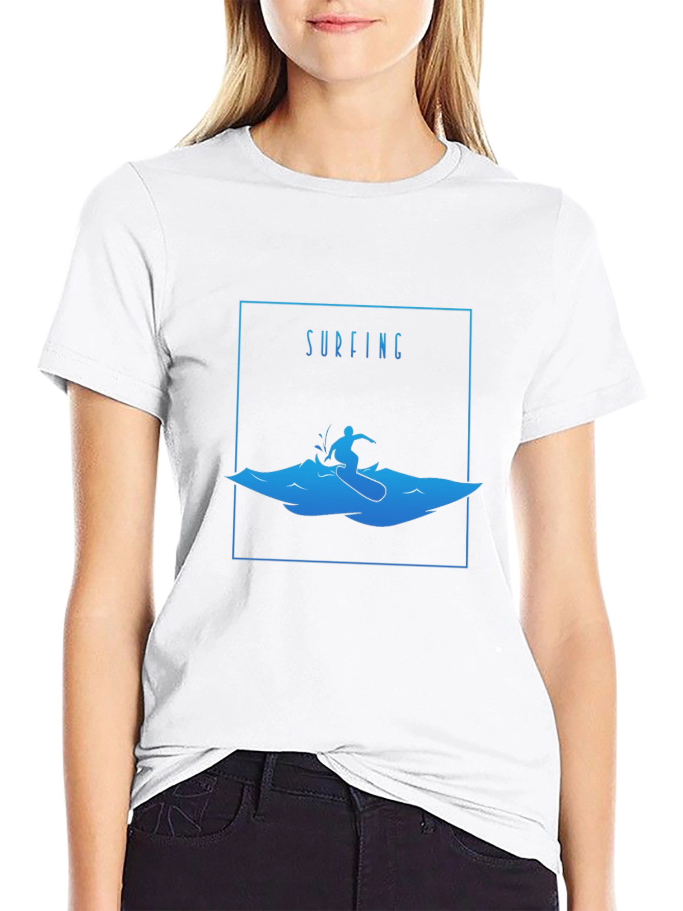 Surfing Silhouette T-Shirt - Black