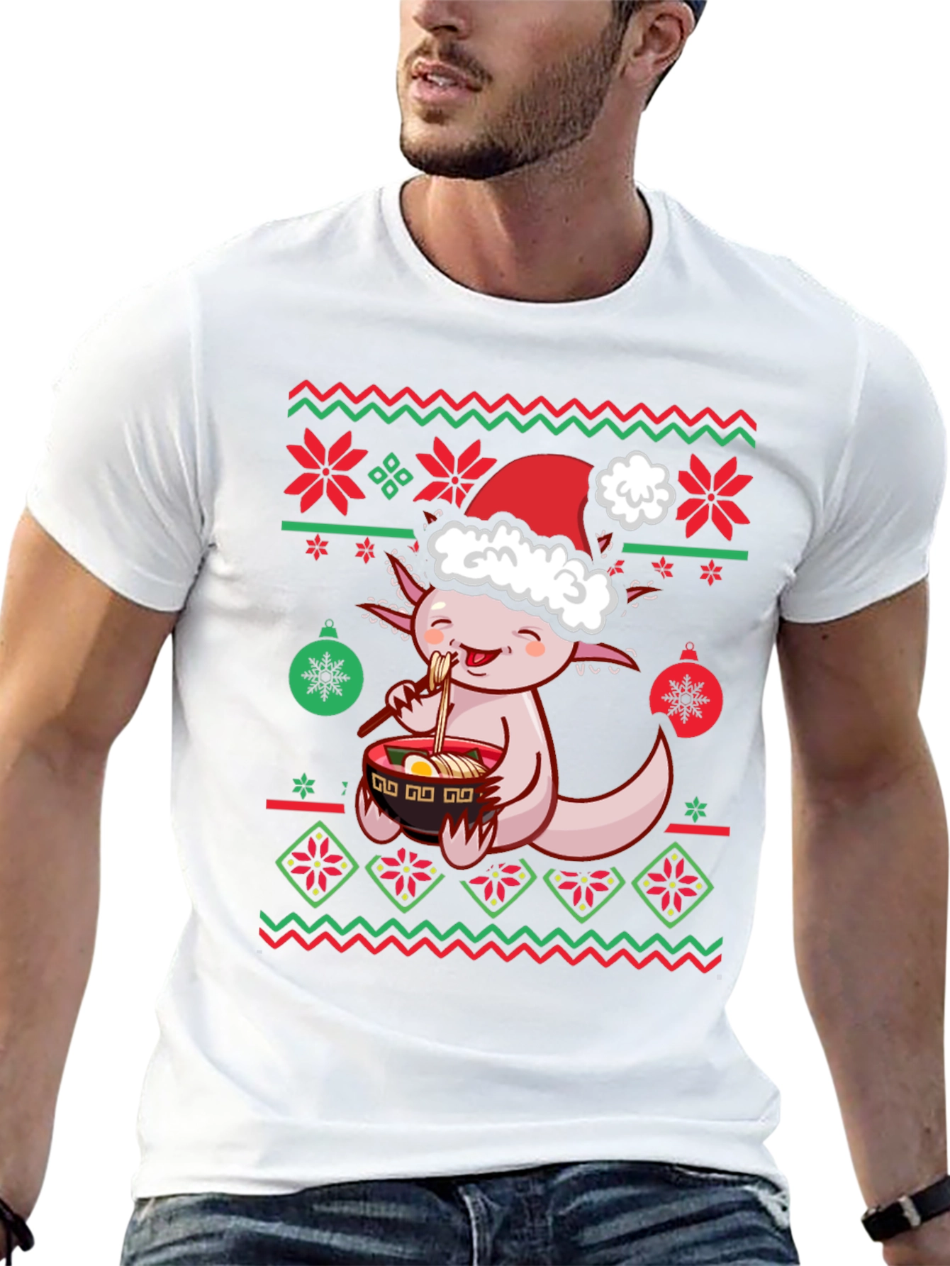 Axolotl Ramen Christmas Ugly Sweater T-Shirt