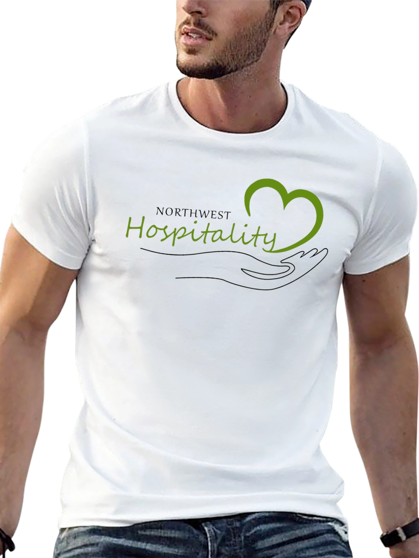 Northwest Hospitality Heart Graphic Black T-Shirt