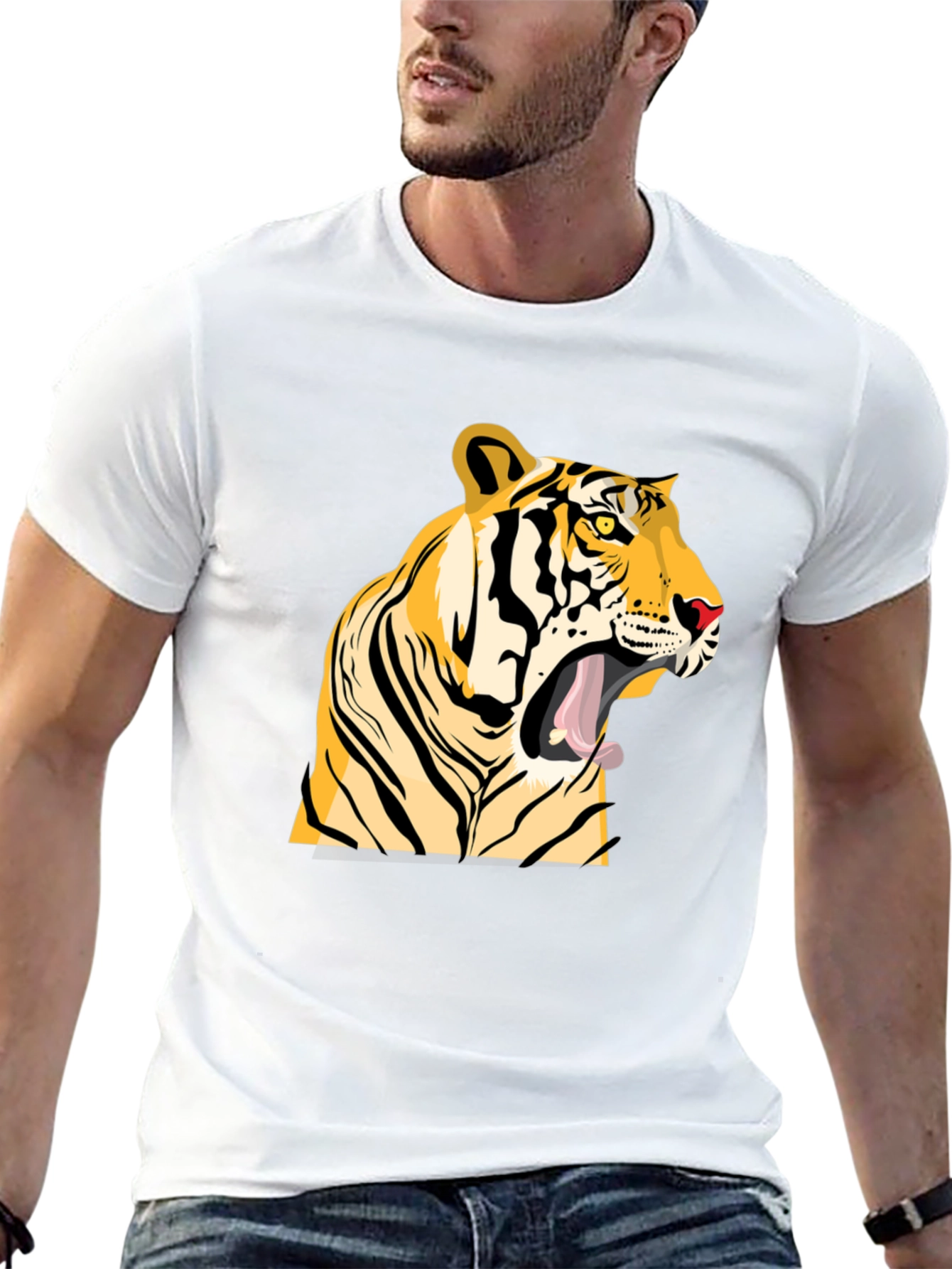 Tiger Graphic Tee - Bold Black T-Shirt