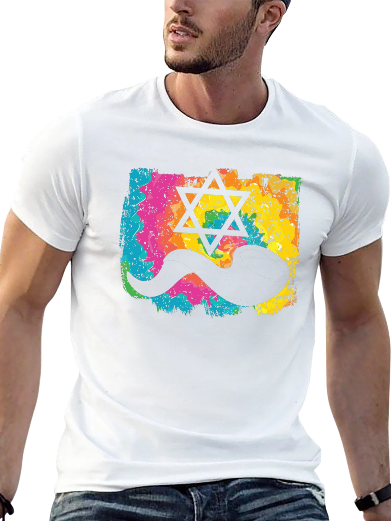 Novelty Star of David Sperm Graphic Tee