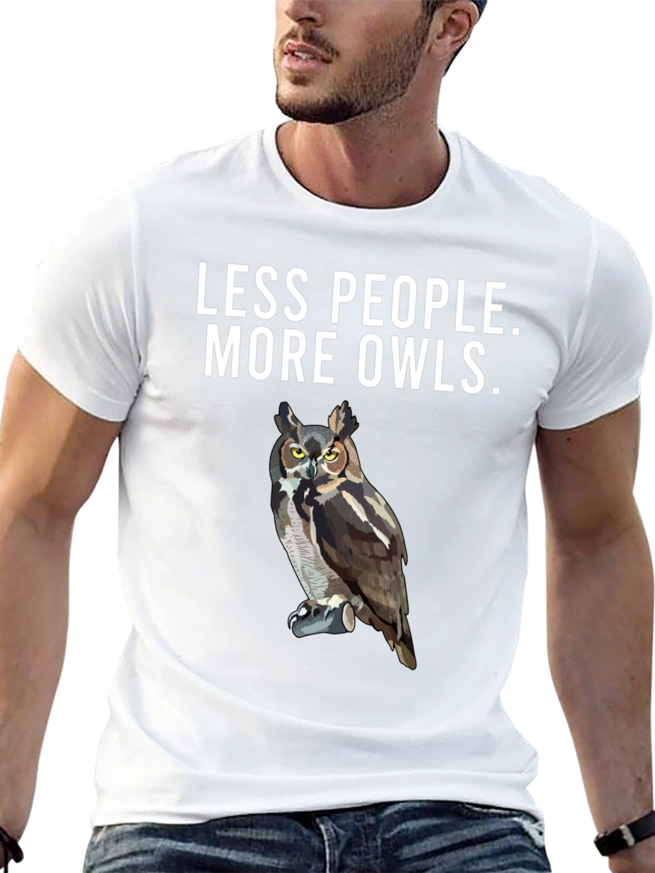Less People More Owls Graphic Tee