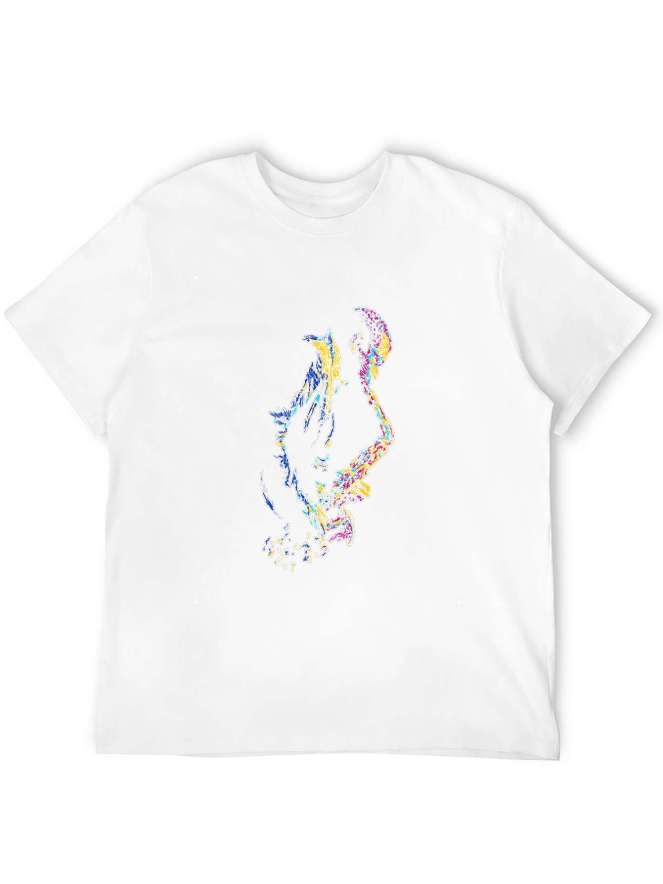 Abstract Musician Graphic Print Black T-Shirt