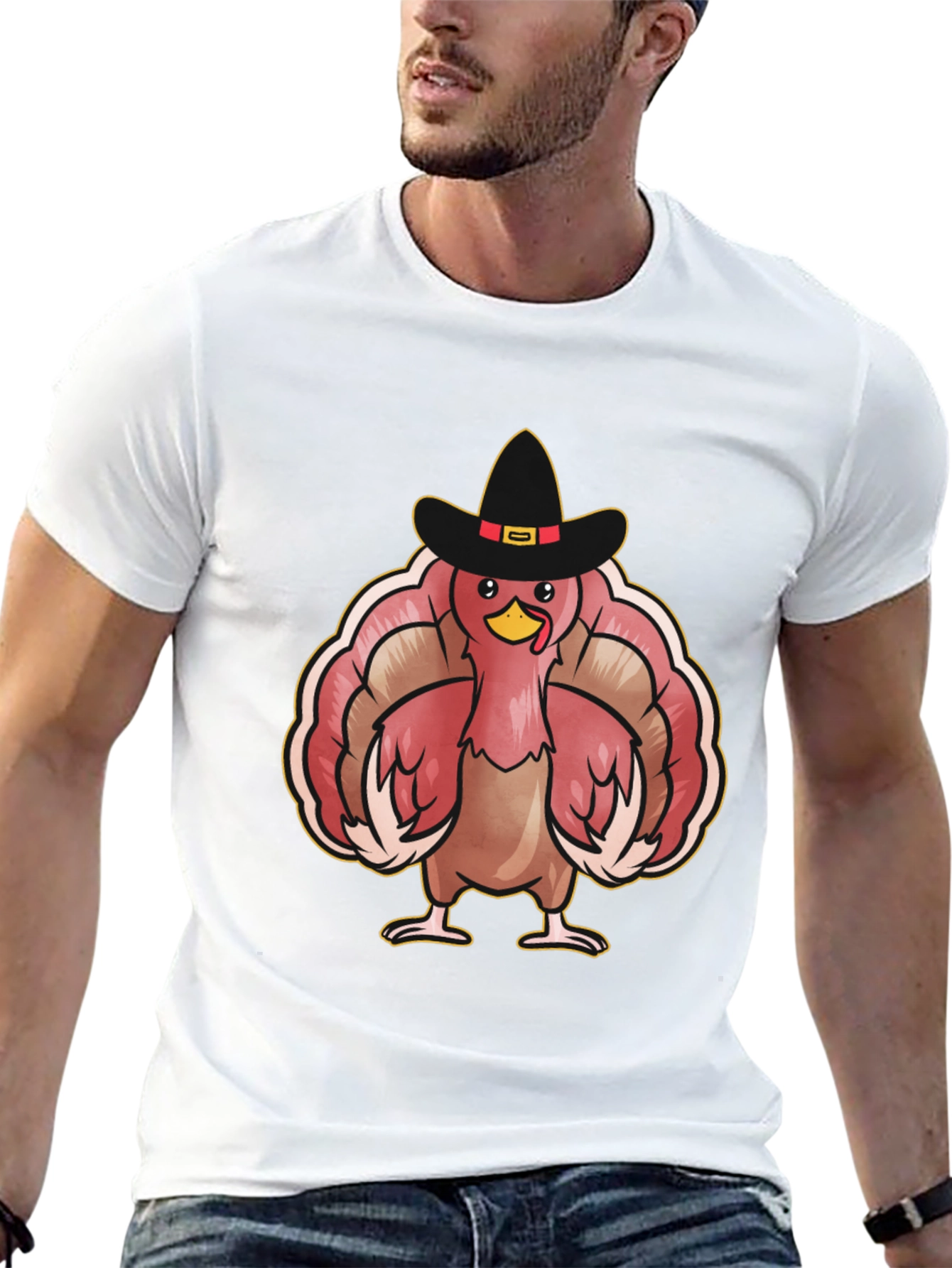 Thanksgiving Turkey Pilgrim Hat T-Shirt