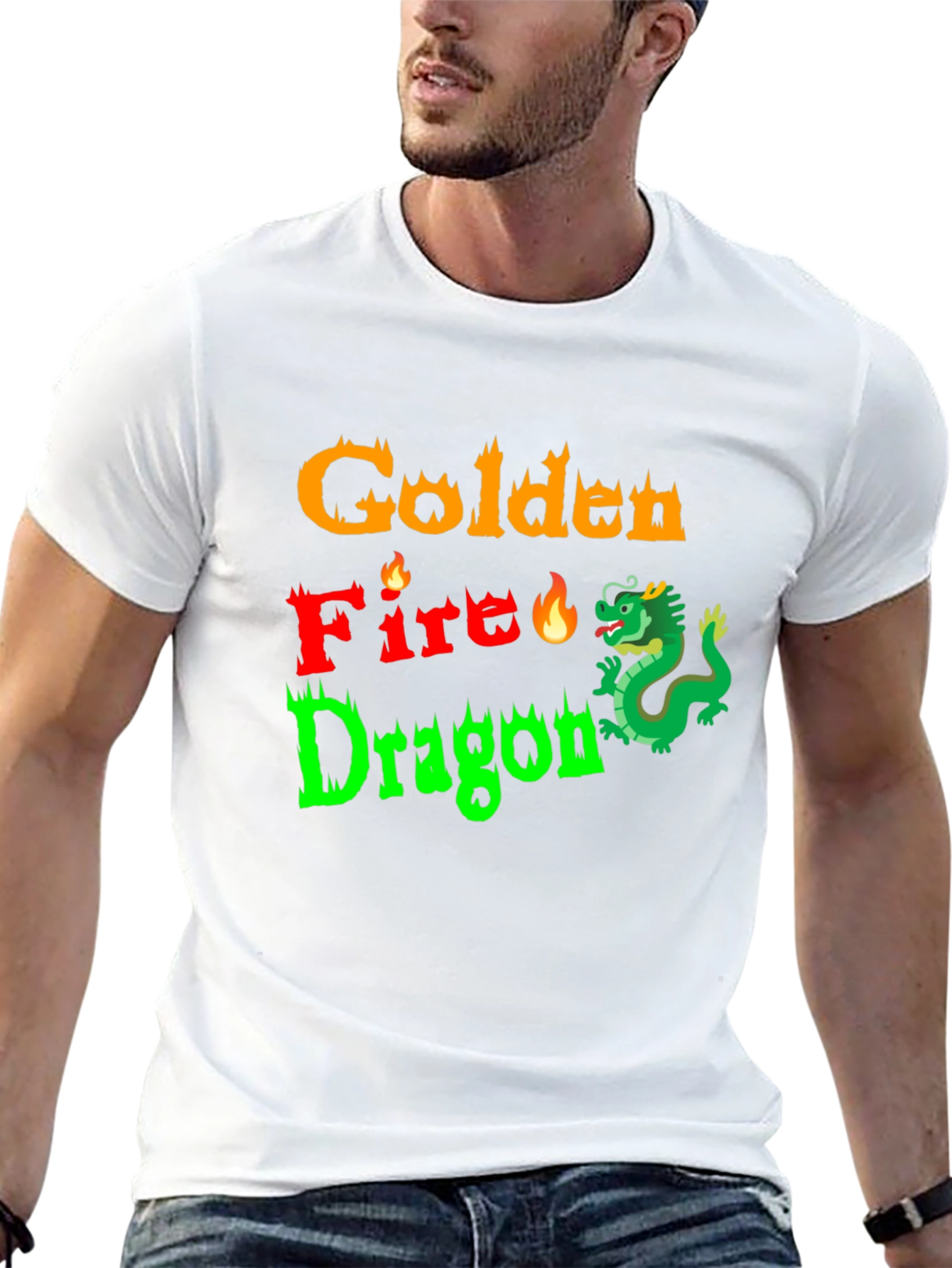Golden Fire Dragon Graphic Tee