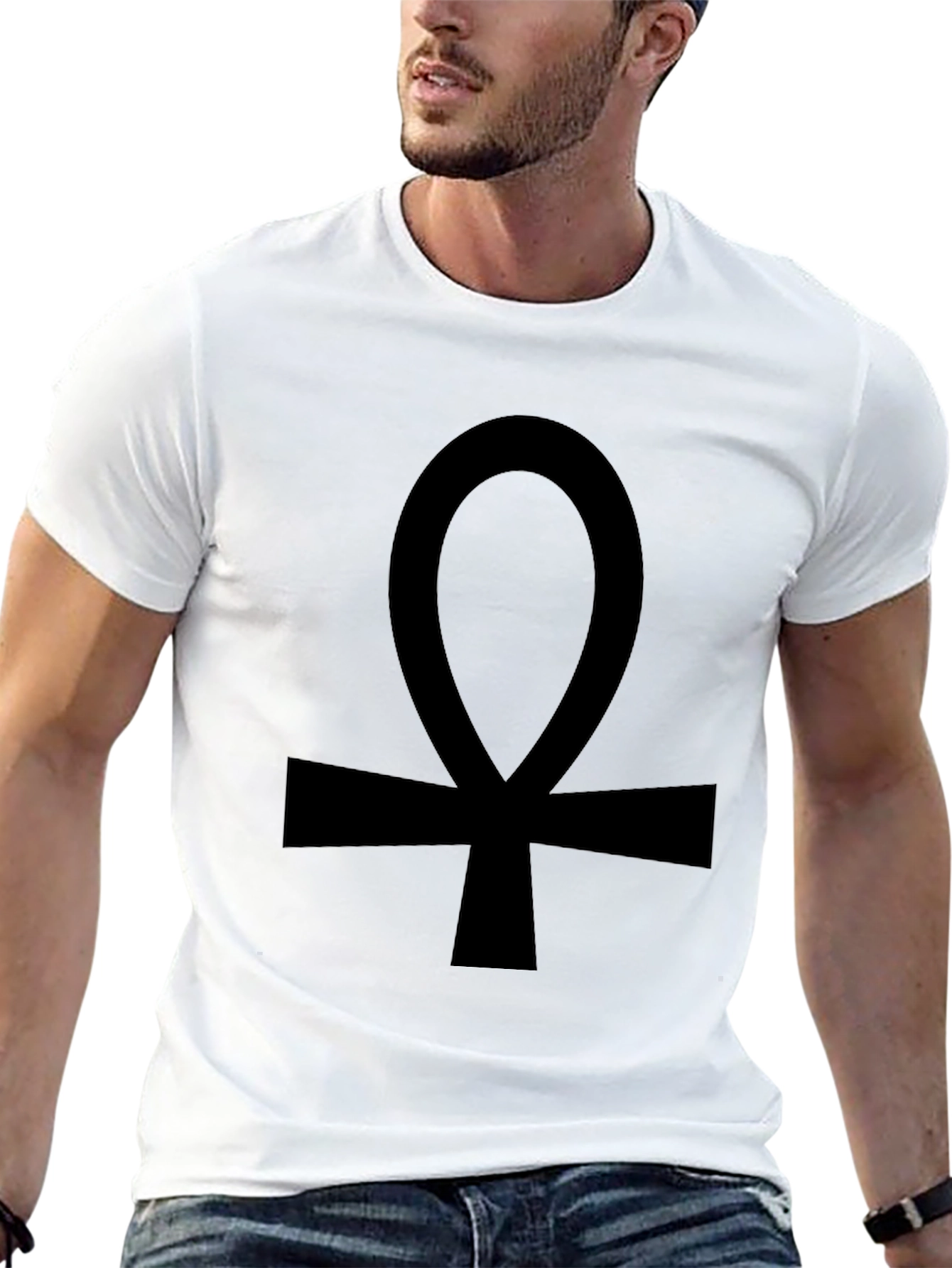 Black Ankh T-Shirt - Egyptian Symbol Tee
