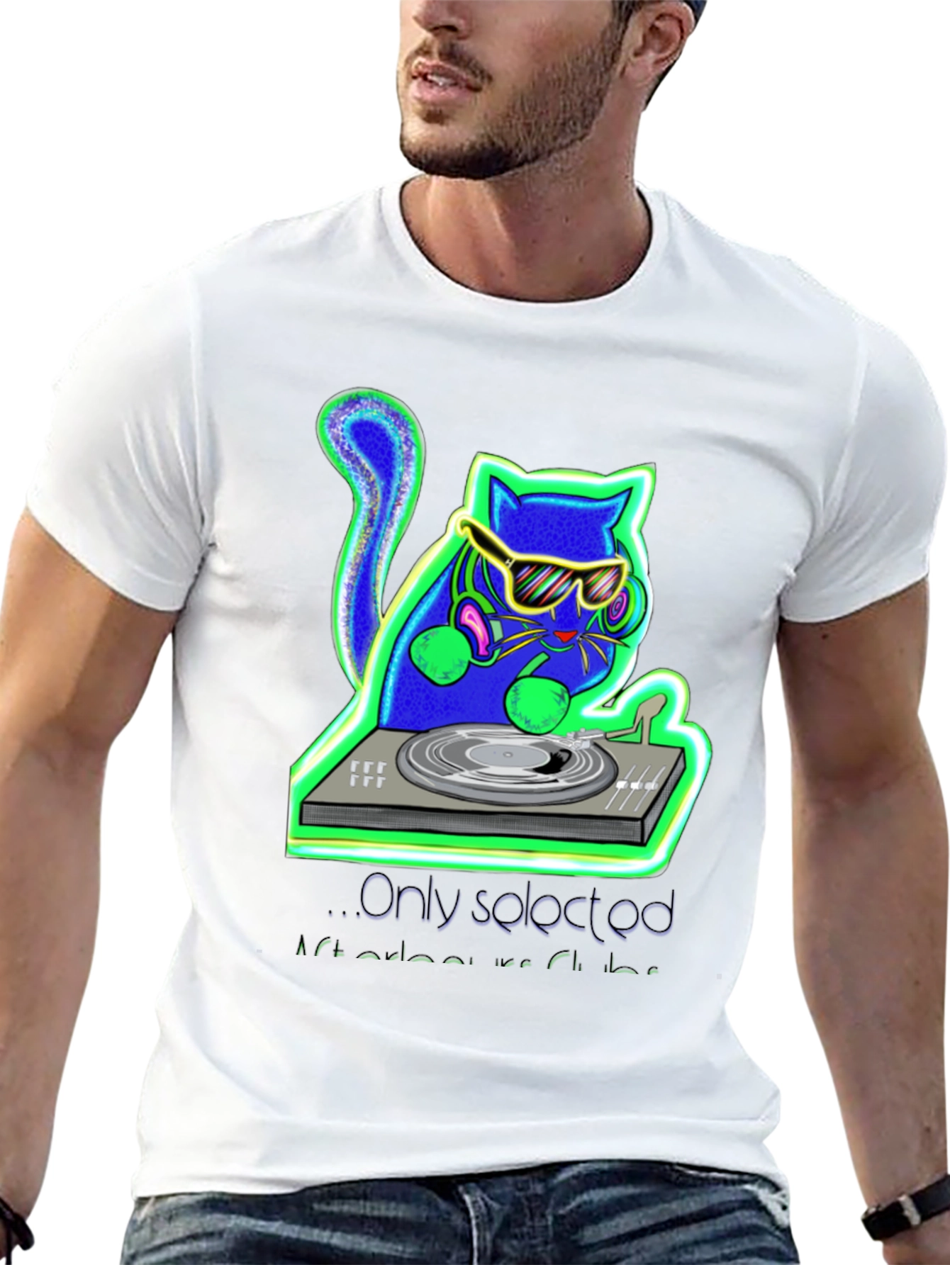 DJ Cat Graphic Tee - Music Lovers T-Shirt