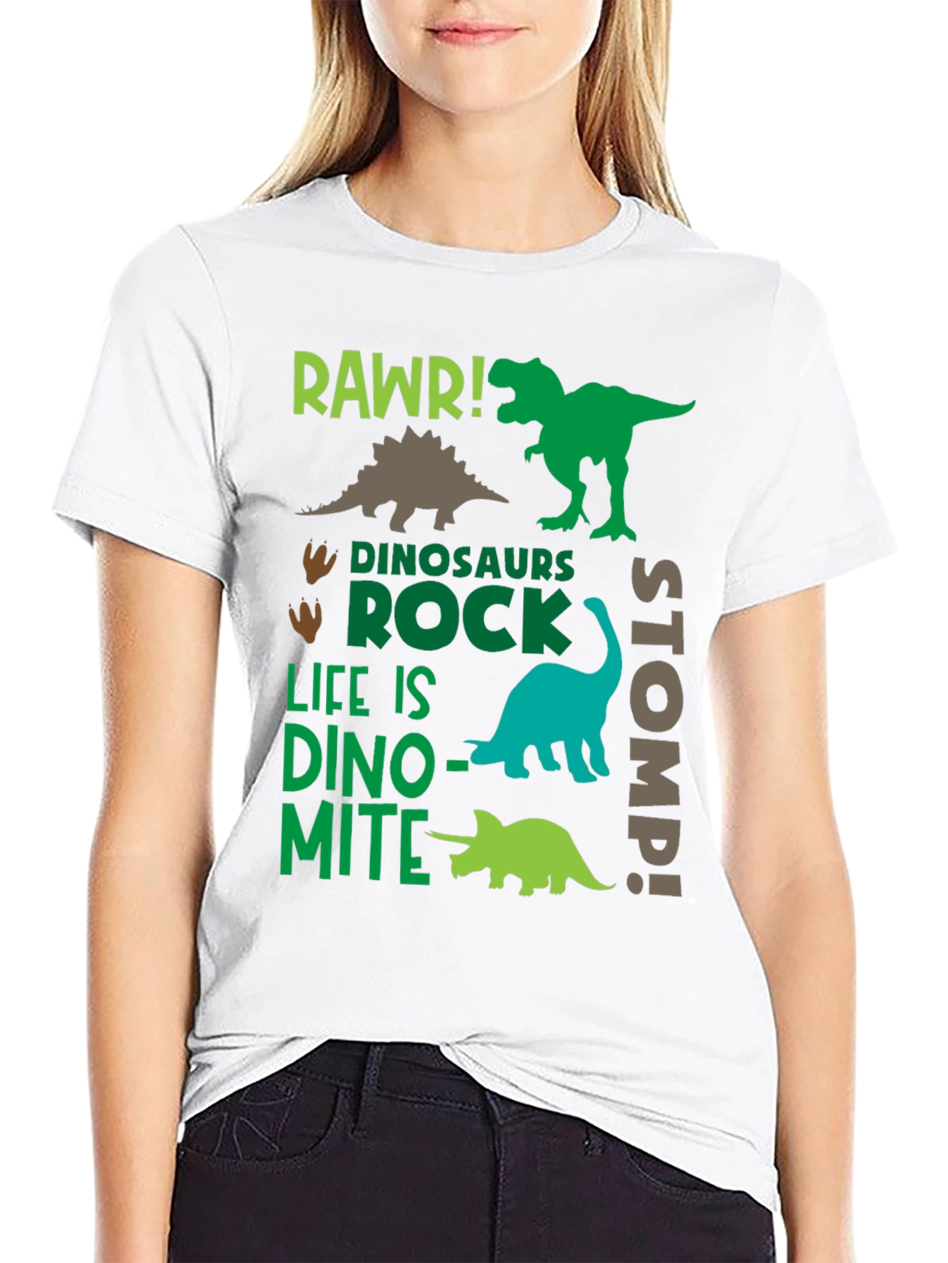 Dinosaur Graphic Print Black T-Shirt
