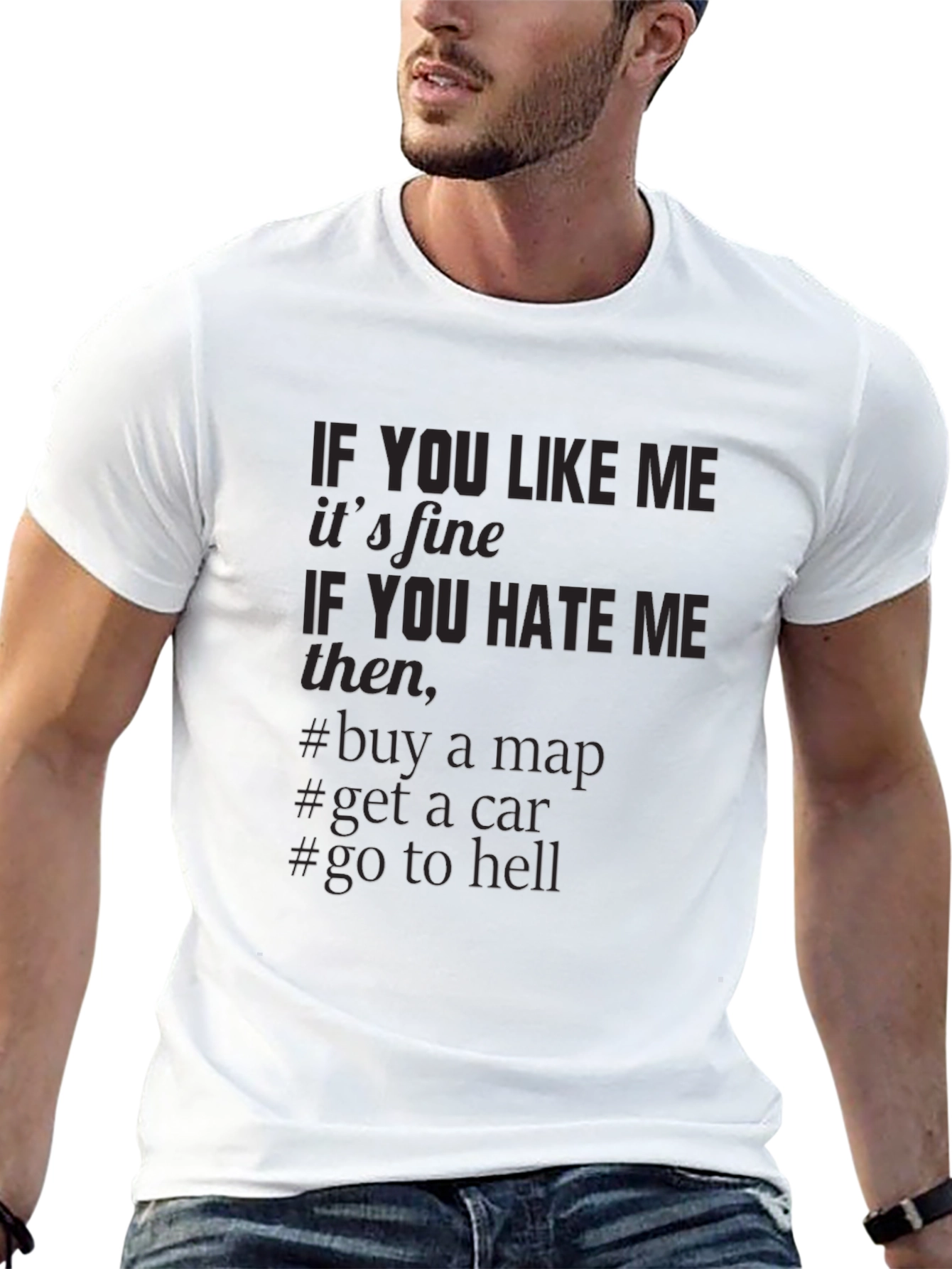Mens Black T-Shirt - Funny Slogan Tee