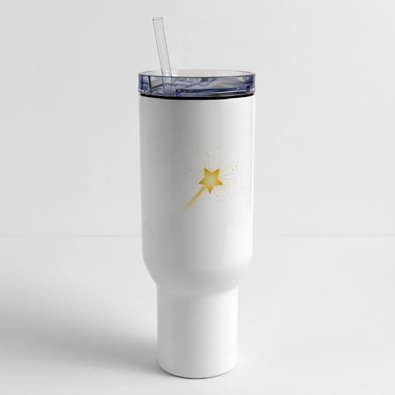 little golden falling star in the night sky