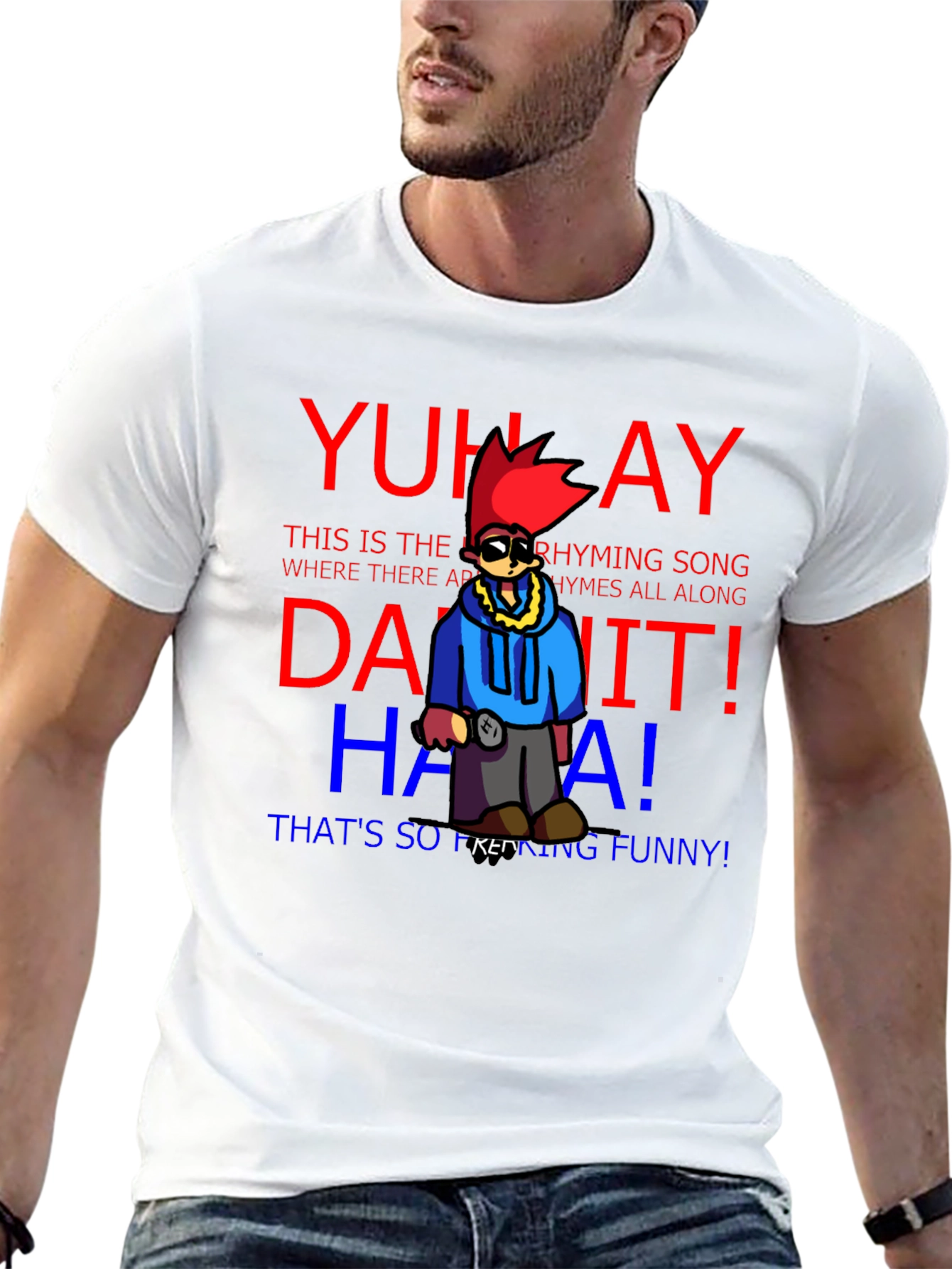 Yuh Ay T-Shirt Funny Rhyming Song Black Tee