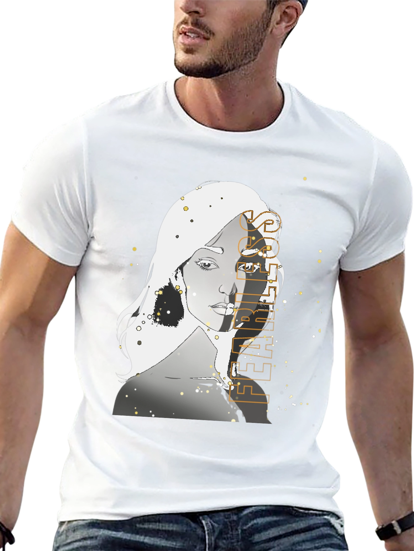 Woman Graphic Print Black T-Shirt