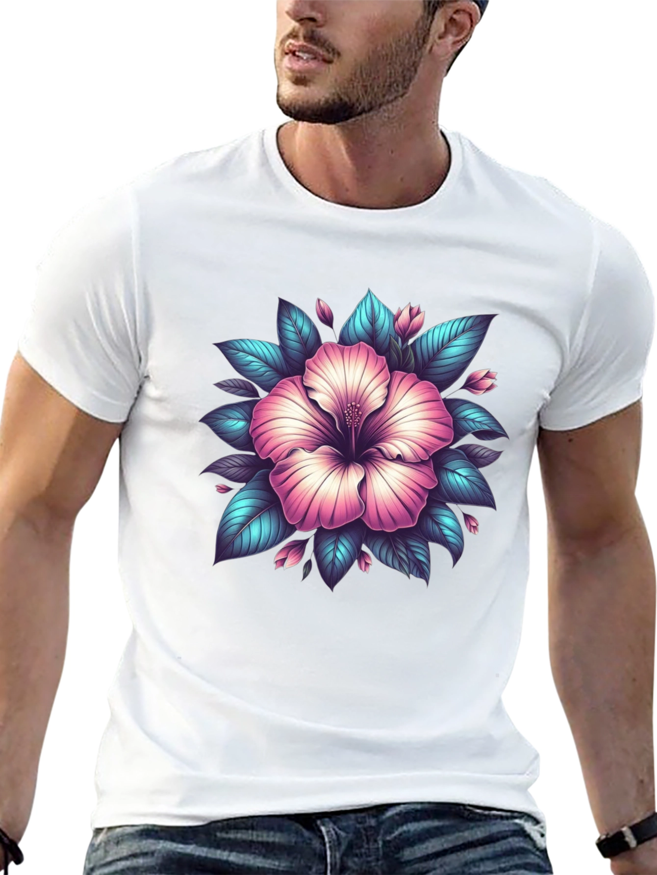 Hibiscus Flower Graphic T-Shirt