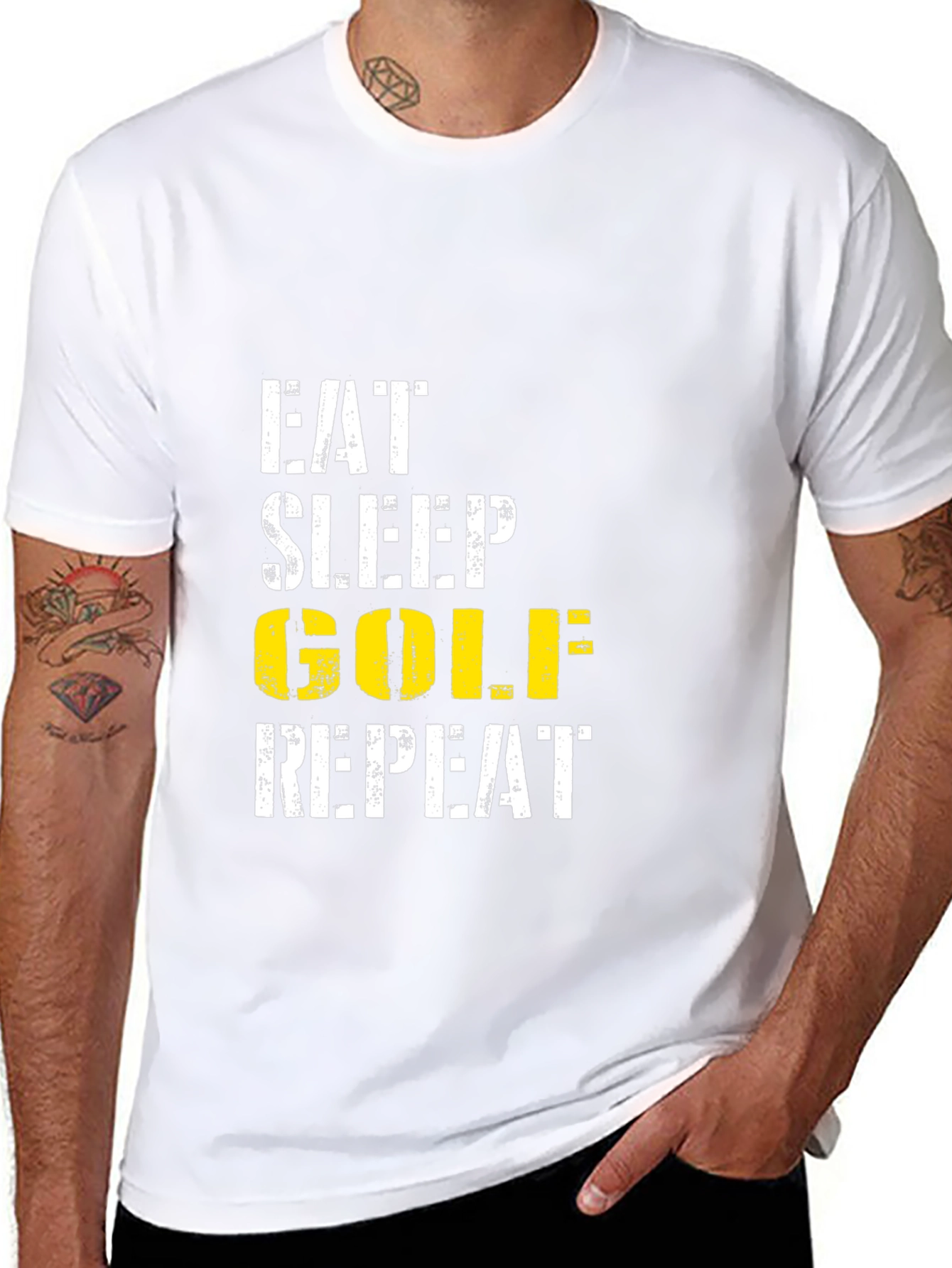 Eat Sleep Golf Repeat - Mens Black Tee