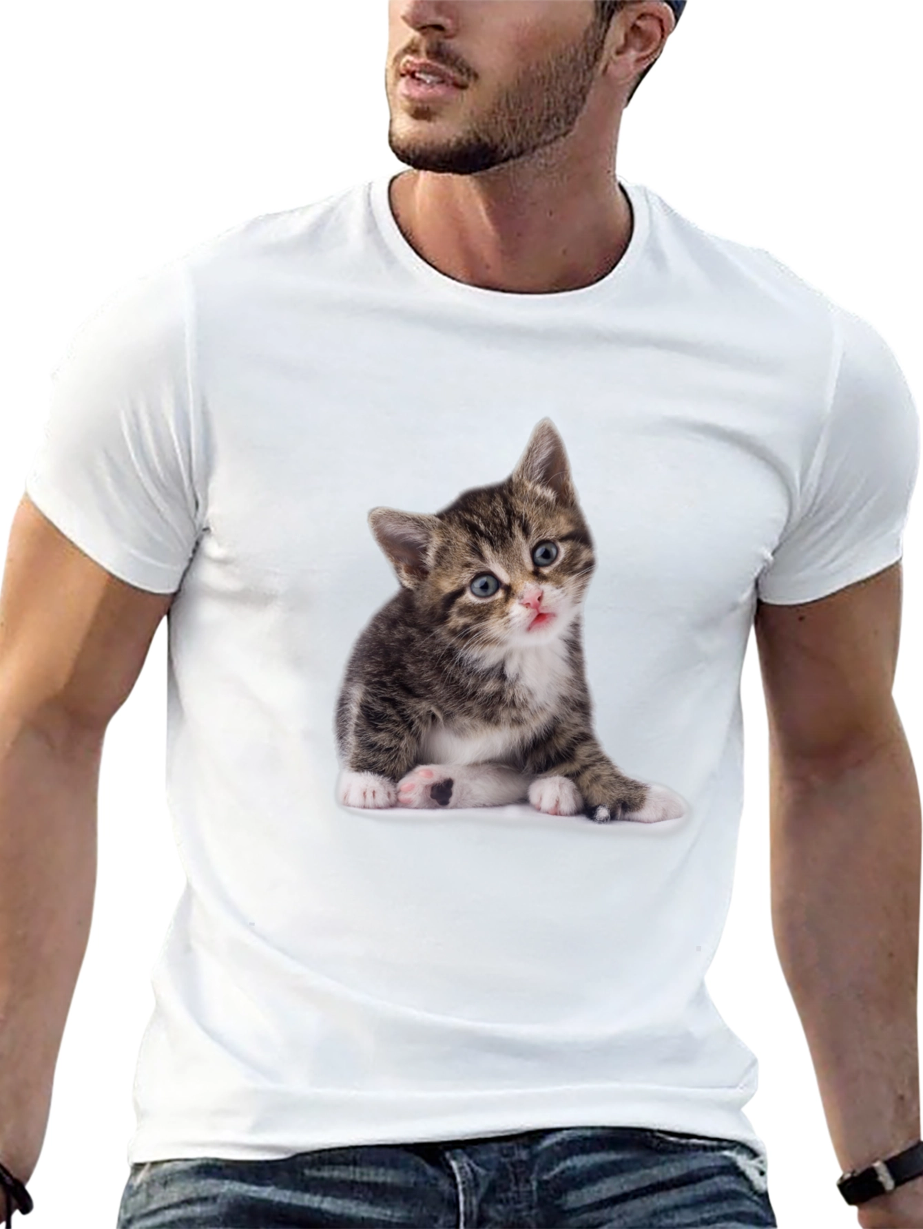 Cute Kitten Graphic Tee - Unisex Black T-Shirt