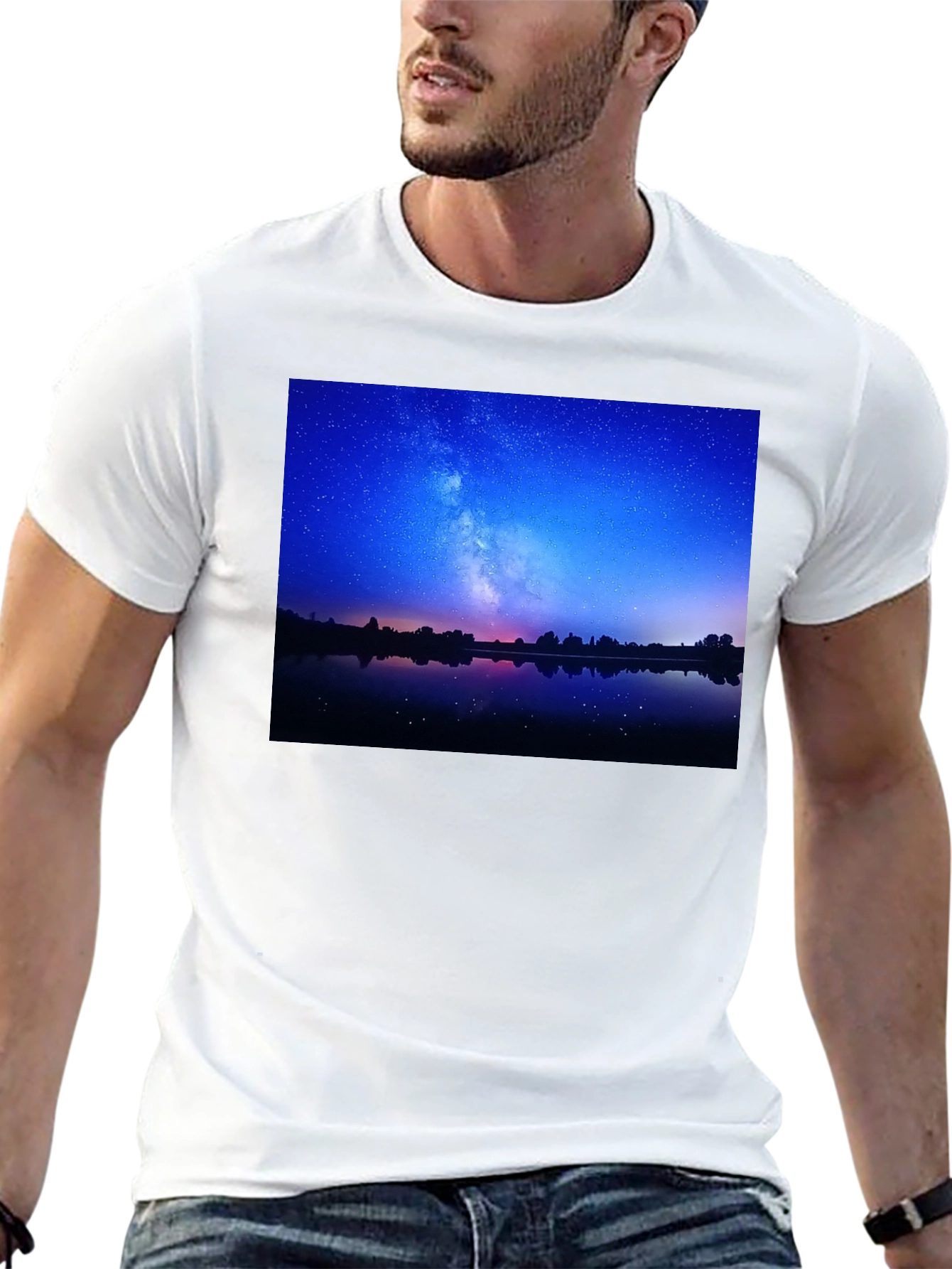 Night Sky Reflection Graphic T-Shirt